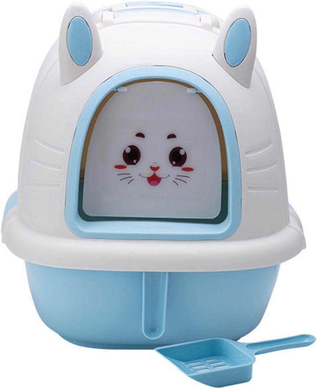 猫トイレ ドーム型 猫用トイレ本体 大容量 大型猫 可愛い ドア付き 砂飛び散り防止 ワイドサイズ キャット用トイレ 猫用品 耐久性 ニャンとも清潔トイレ 全密閉式カバー システムトイレ用 ペットトイ|サステナライフ
