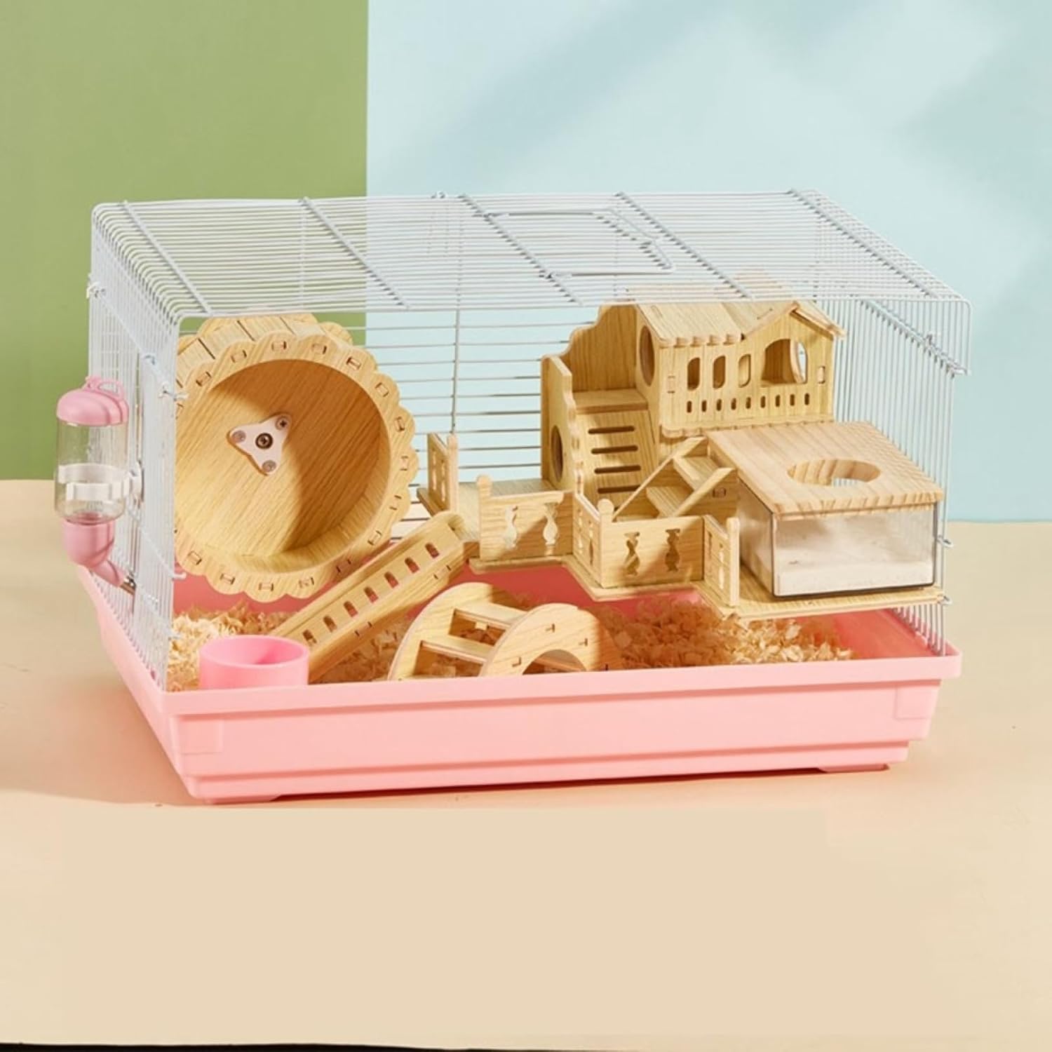 ハムスター ケージ 大きい 小動物ケージ 金網タイプ ゴールデンハムスター ハムスターハウス 大型 ケージ キンクマハムスター 透明 お手入れ簡単 通気性 組立簡単 回し車付き 可愛い 飼育ケージ 脱|サステナライフ