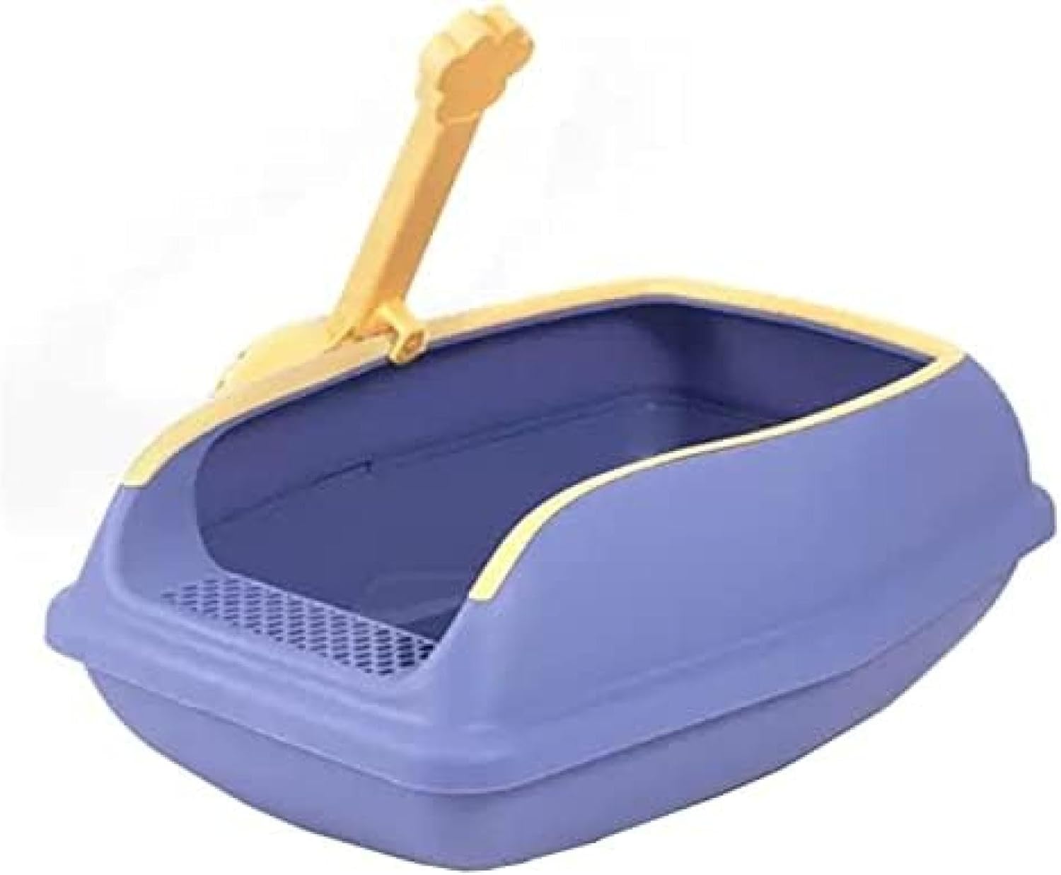 猫用室内用便器本体 明けっ広げ子ネコ用室内用便器 愛玩動物用室内用便器シャヴェル付き添い人 半差しかためる型猫用室内用便器 御機嫌片方付き添い人 家用 (色 : 青 Size : 38x23x15糎)