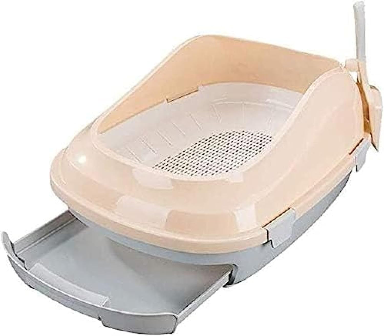 猫用トイレ本体 56*40*24cm ペット用品 猫のトイレ用シャベルでアナルで猫用トイレ プルアウトごみトレイ 簡単にきれいな Beige｜サステナライフ