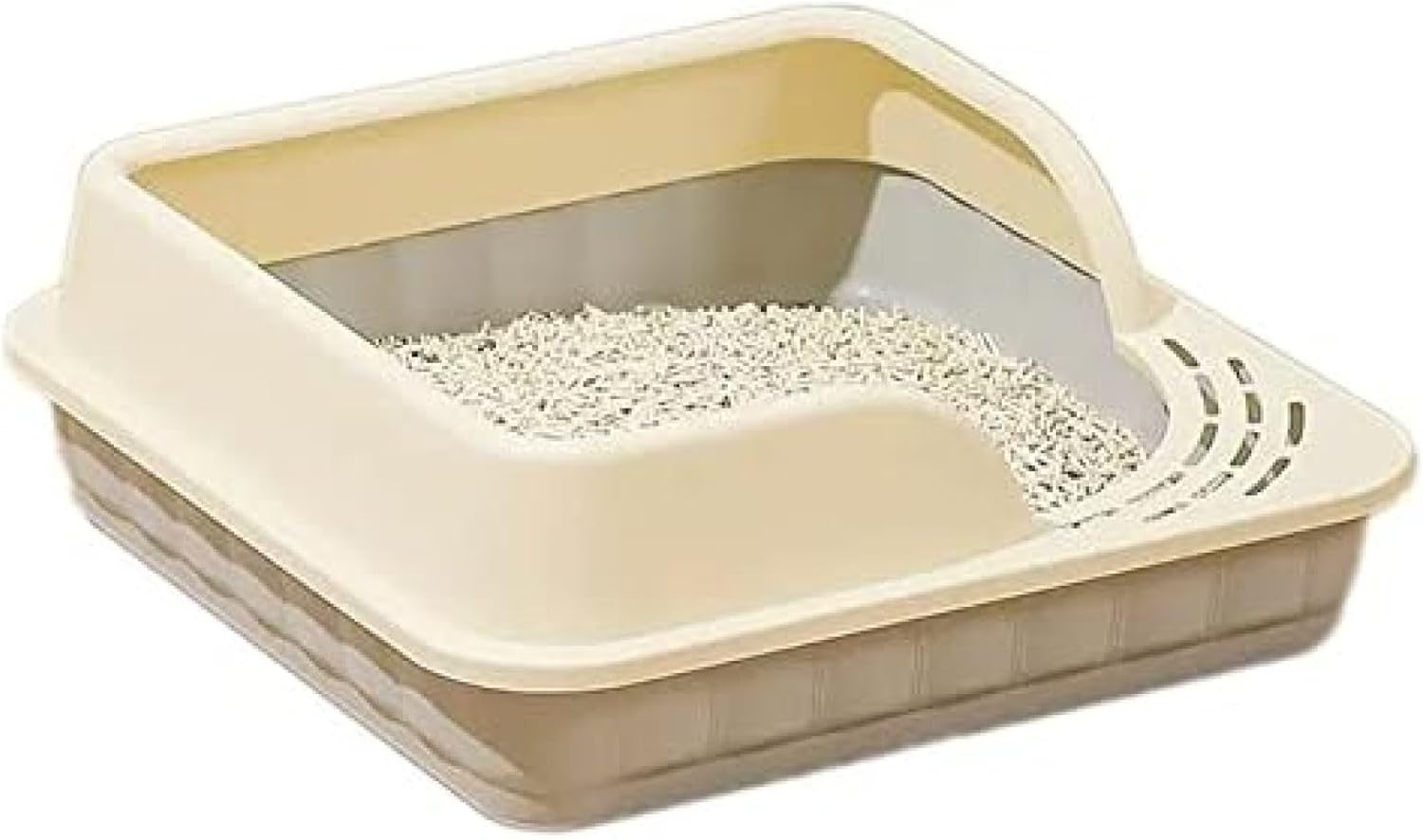 猫用トイレ本体 ペット用トイレシャベル付きの開いた猫用トイレトレイ 特大の半閉鎖型猫用トイレ 猫用 (色 : 緑 Size : 39x39x13.5cm)|サステナライフ