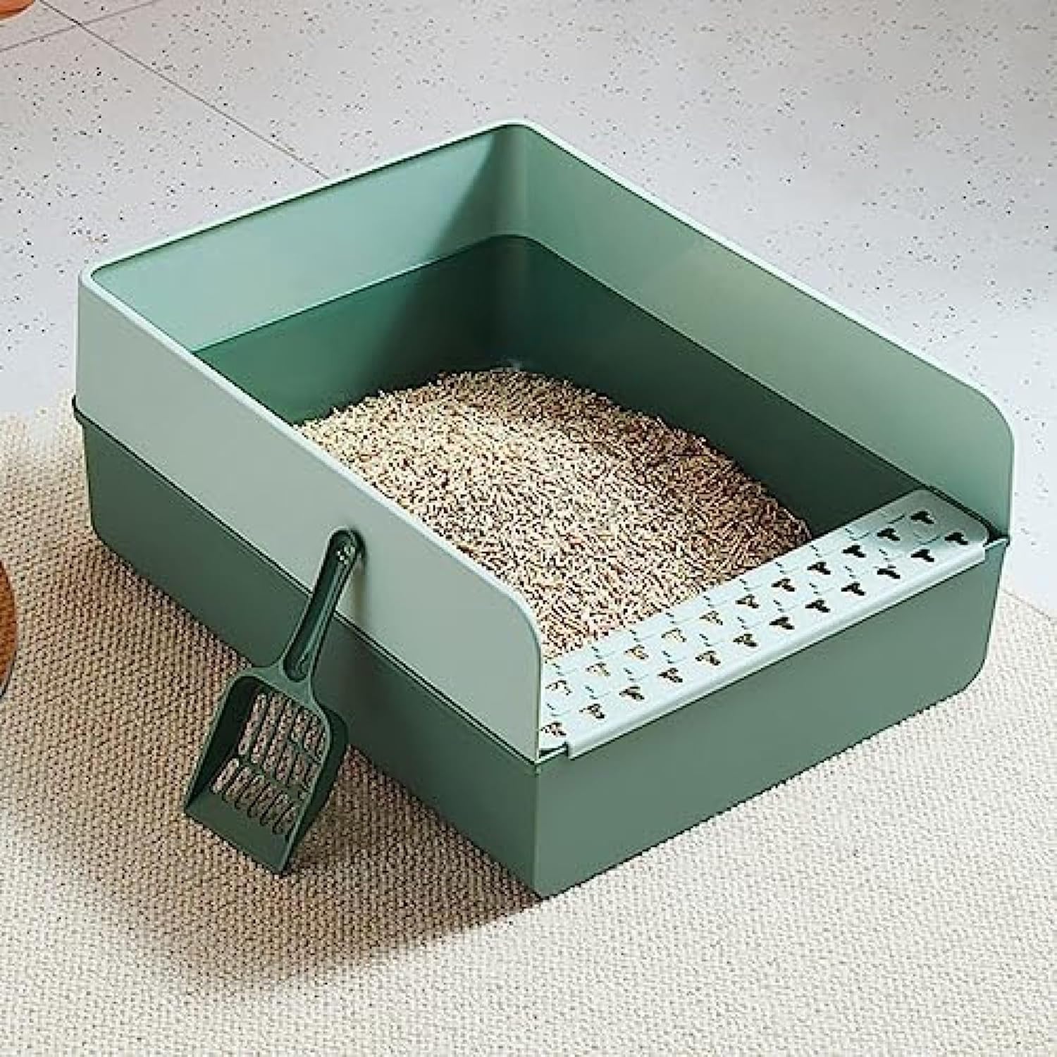 猫用トイレ本体 オープンタイプ 桃色 子猫 成猫 ネコトイレ ハーフカバー 飛び散らない 足に砂残らない 可愛い おしゃれ 清潔 抗菌 快適 スコップ付き 猫用トイレ システムトイレ用 猫トイレ 掃除｜サステナライフ 8,955円