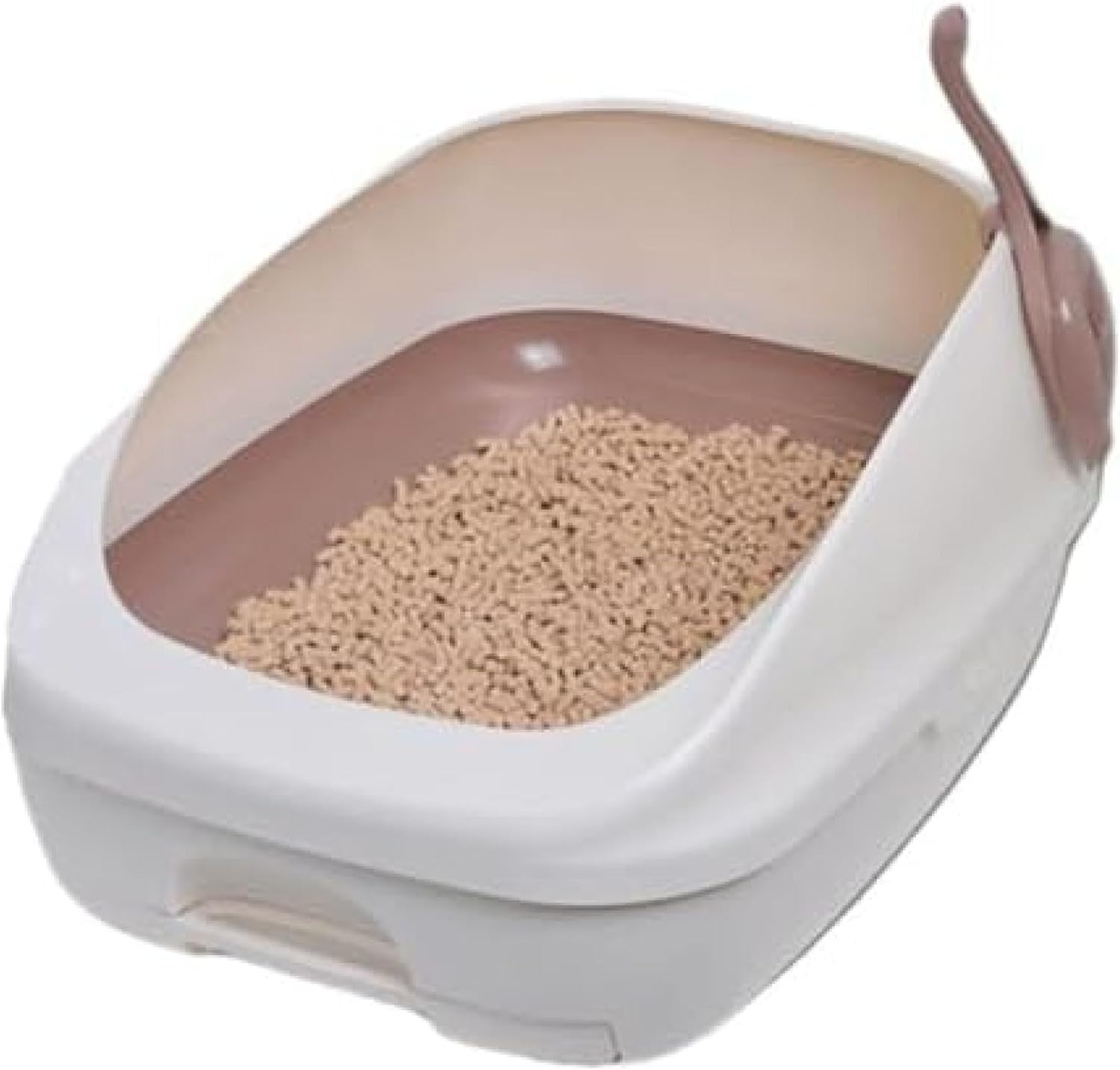 猫用トイレ デオトイレ ハーフカバー本体セット ナチュラルアイボリー 猫トイレ システムトイレ 猫砂 猫用 ペット用品 簡単掃除 水洗い 壁付き 本体セット ハーフカバー 清潔 大型 お手入れ｜サステナライフ