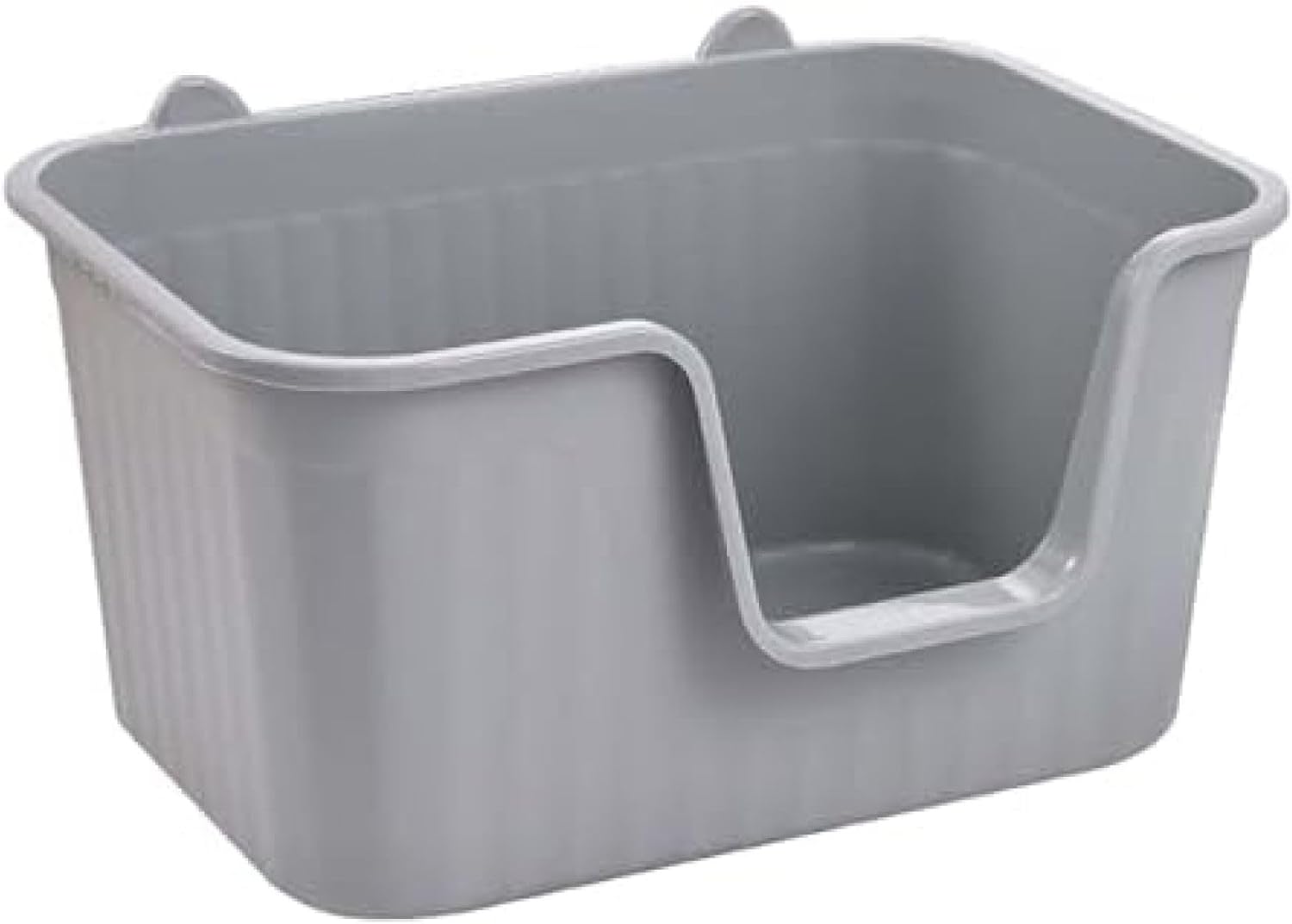 オープンペットトイレ 猫トイレ 飛沫防止 お手入れ簡単 耐久性 ペット用品 ハイサイドトイレ付き イエローL