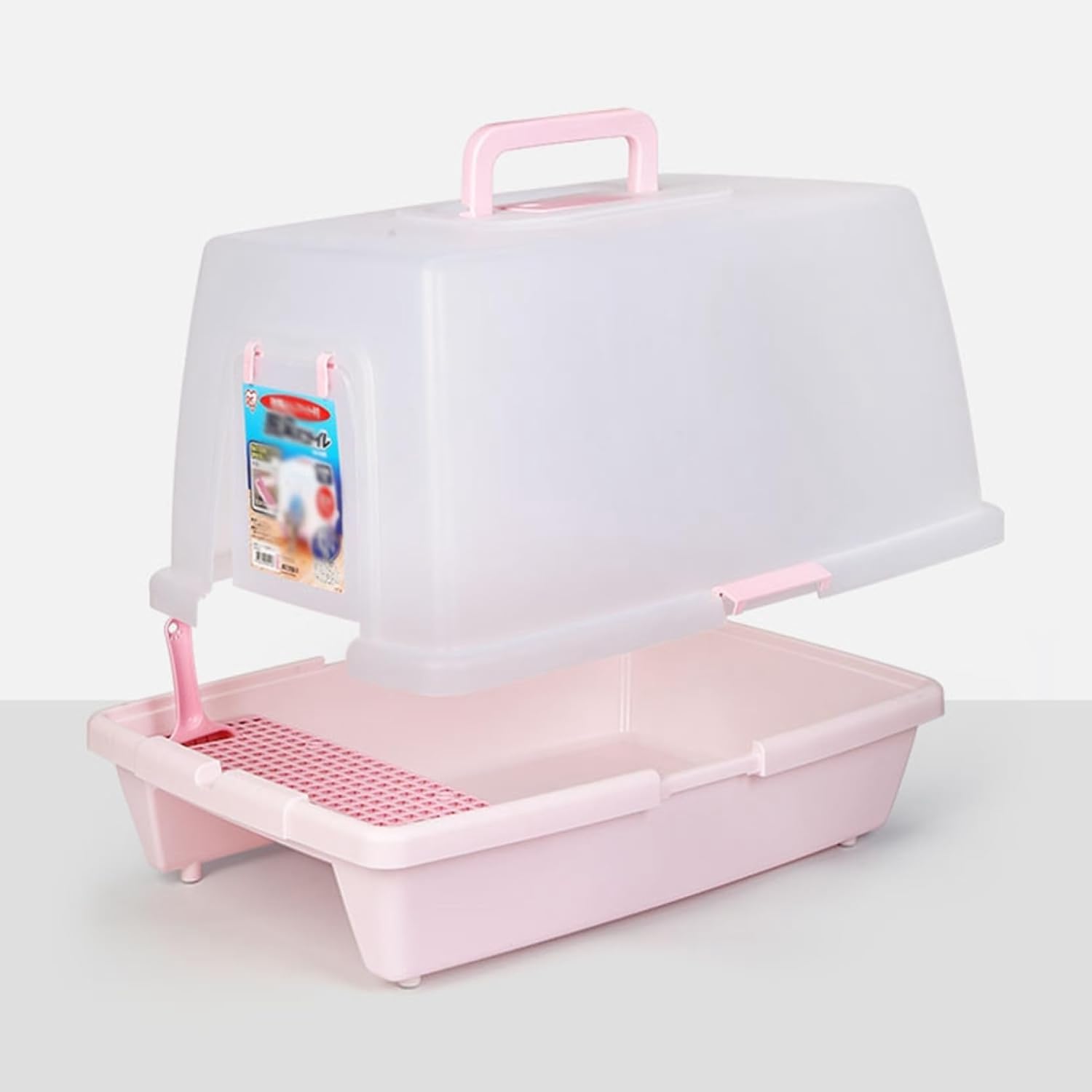 猫トイレ ドーム型 猫用トイレ本体 ドア付き ルカバー ふた付き 飛び散り防止 囲い 清潔 広々サイズ 掃除簡単 大きいサイズ コンパクト 2WAy ニャンとも清潔トイレ 猫?所 猫砂盆 ピンク