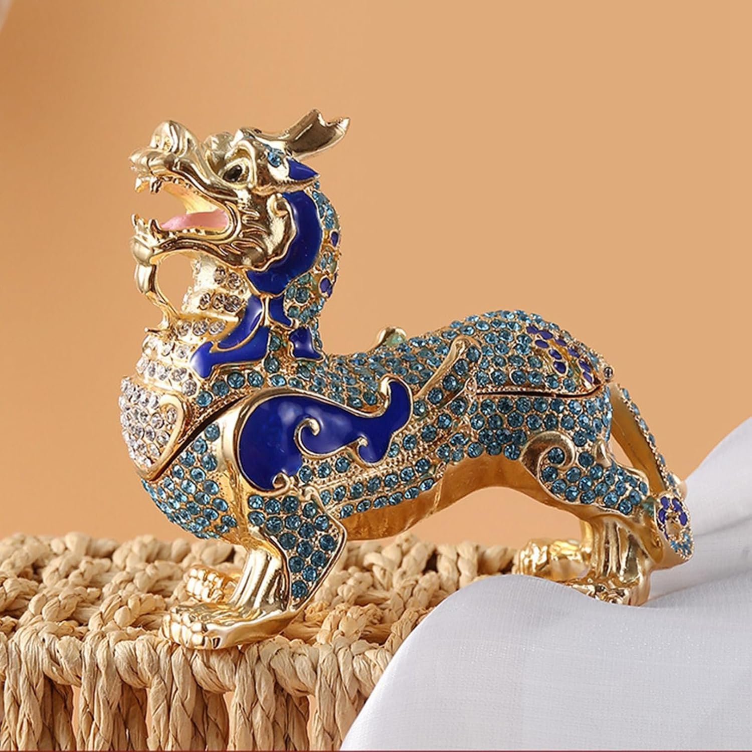 貔貅ジュエリーボックス ヒキュウ 風水グッズ クリスタル合金製動物 トリンケットボックス ジュエリー収納 小物入れ 置物 厄除け お守り アクセサリー リング ネックレス ピアス インテリア雑貨 オフ