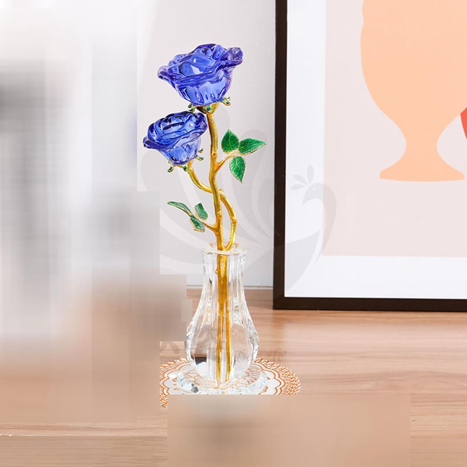 花 置物 枯れない花 バラ 薔薇 造花 K9クリスタル 美しい 癒しグッズ 水晶 ガラス 風水グッズ 開運 インテリア 装飾 バレンタインデー 母の日 妻 女性 彼女 結婚記念日 プレゼント 結婚祝い