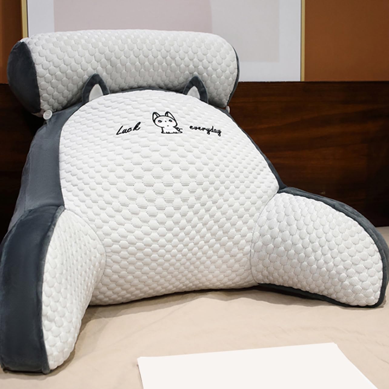 涼感アイスシルク 座椅子 背もたれ ベッドの上 背もたれクッション ソファ カラー1 フロアクッション かわいい 男女兼用 レストクッション 涼しい かわいい 大きい 靠枕 60*45*20cm 足枕|サステナライフ