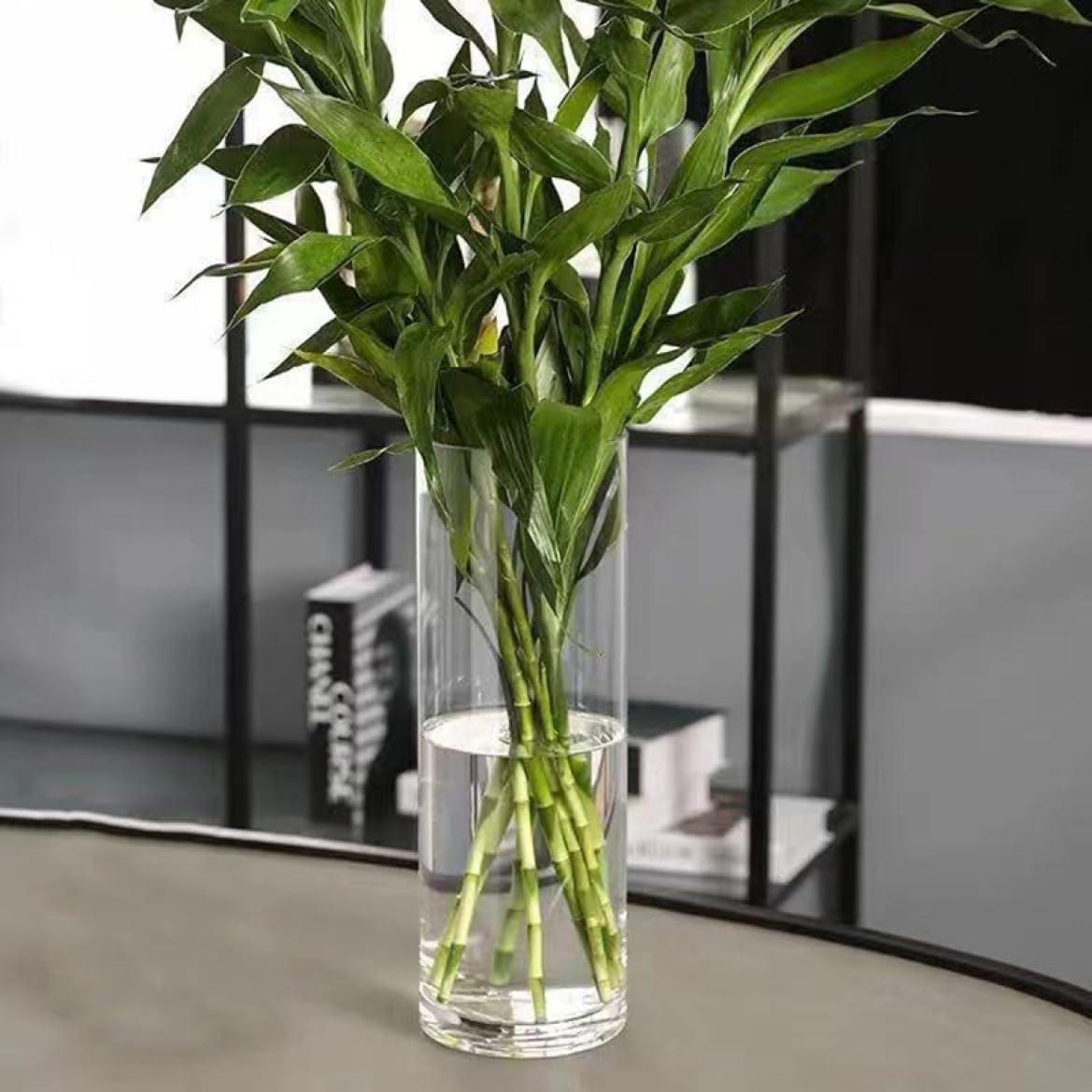 円柱 花瓶 大 フラワーベース ガラス かびん ガラスの花瓶 フラワーベース 透明-高さ25cm 花器 ガラスベース ガラスボトル アレンジ インテリア 花びん 水栽培 生け花 造花 枝物 一輪挿し