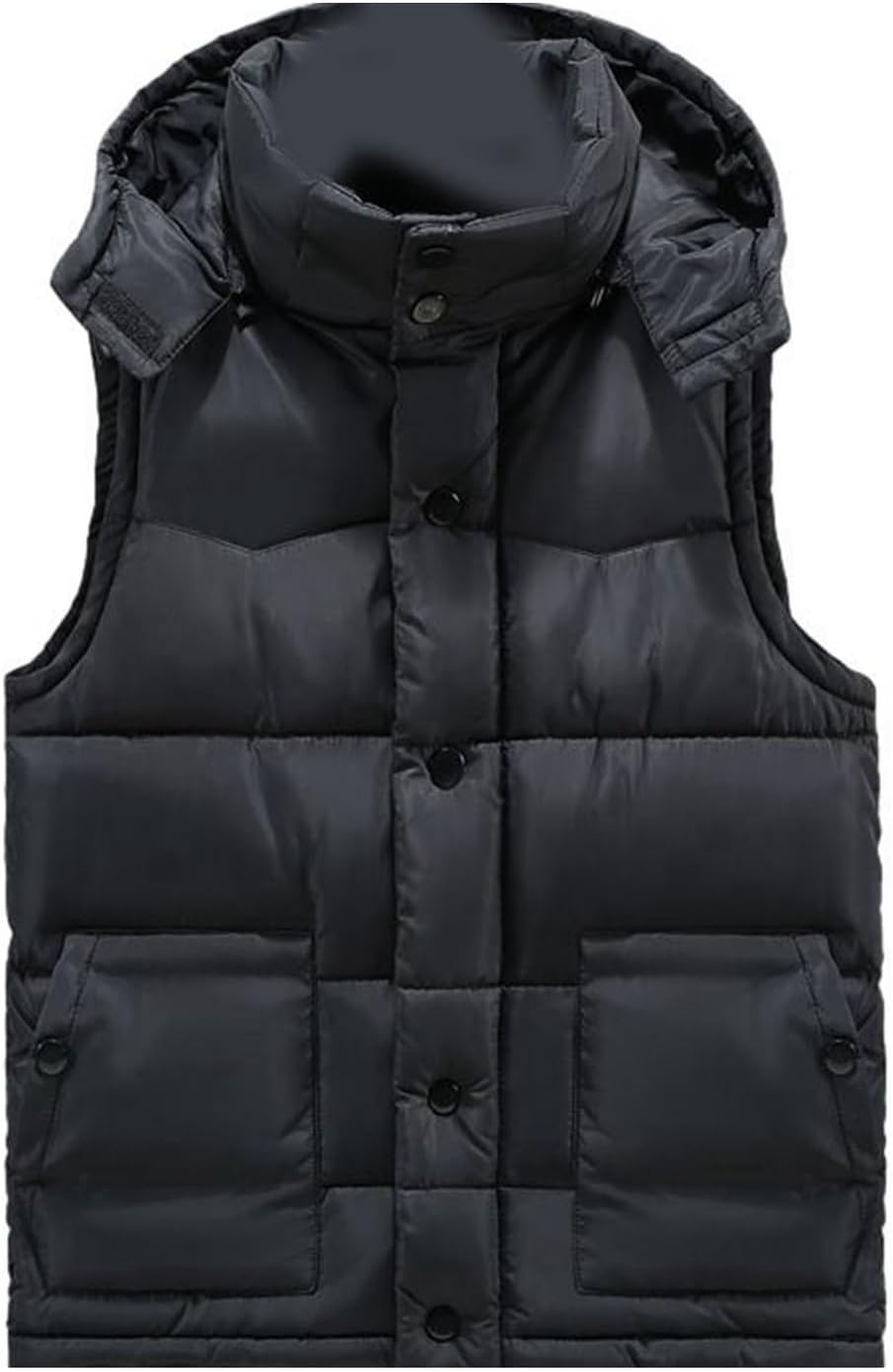 メンズ ダウンベスト フード付き S-5XL 中綿ベスト 男性 綿入り 無地 シンプル ノースリーブ アウター 無袖 カジュアル ジャケット スタンドカラー 軽い 厚い 暖かい 防風 防寒 秋 冬服