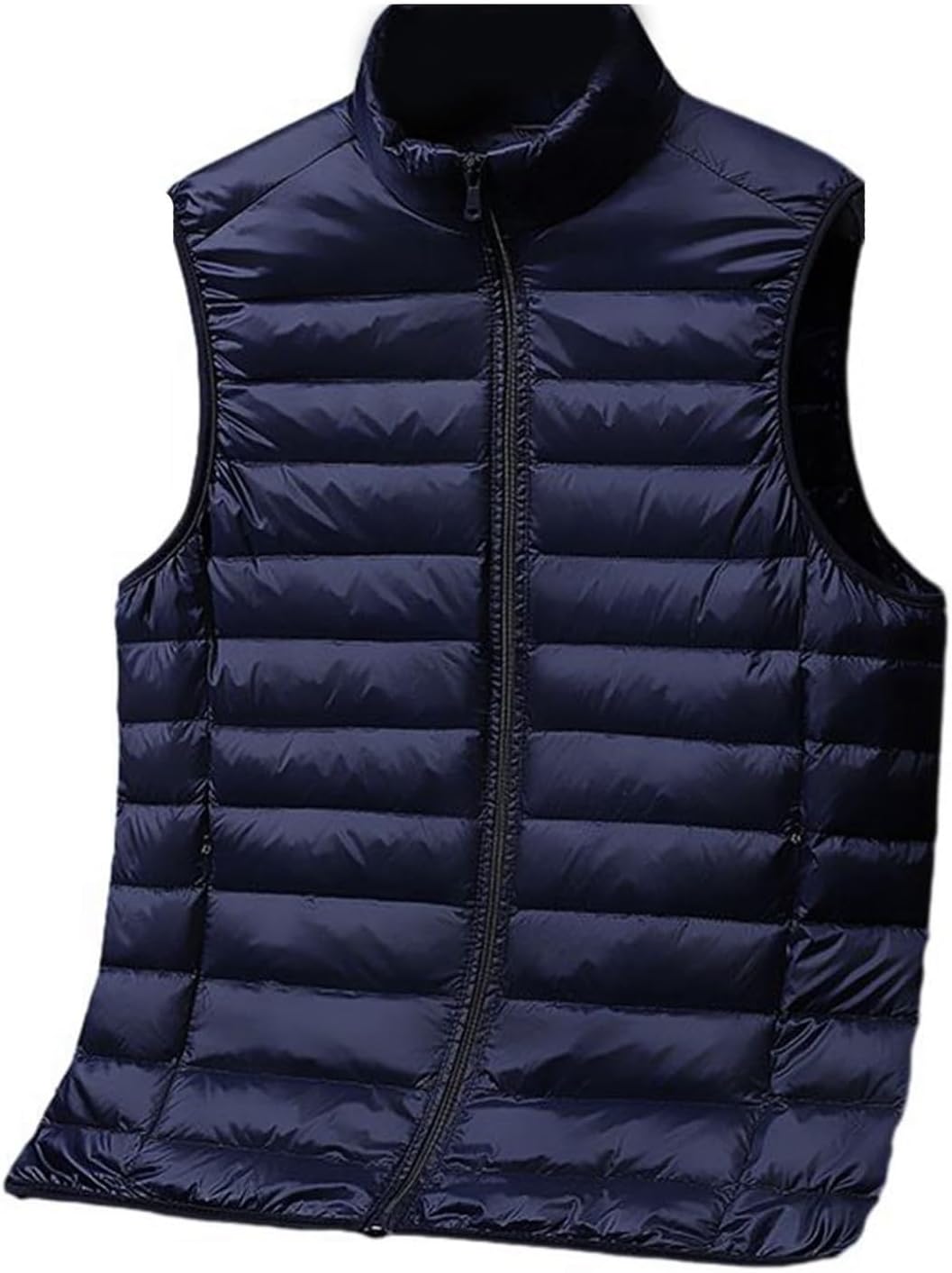 メンズ ダウンベスト 4XL 50%ダウン入り 無袖ジャケット 軽い 大きいサイズ 無地 シンプル カジュアル 保温 防寒 秋冬服 柔らか ウルトラライト スリム 中綿 コーディネート 外出 運動