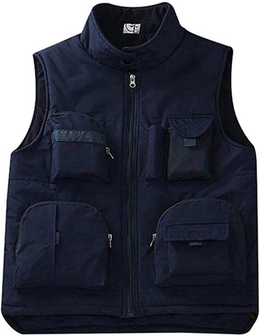 中綿入りベスト メンズ 秋冬服 立ち襟 大きいサイズ ジップポケット ジップアップ 暖かい アウターベスト ゆったり トップス 無袖ジャケット あったか 極暖 日常 アウトドア オシャレ 釣り用
