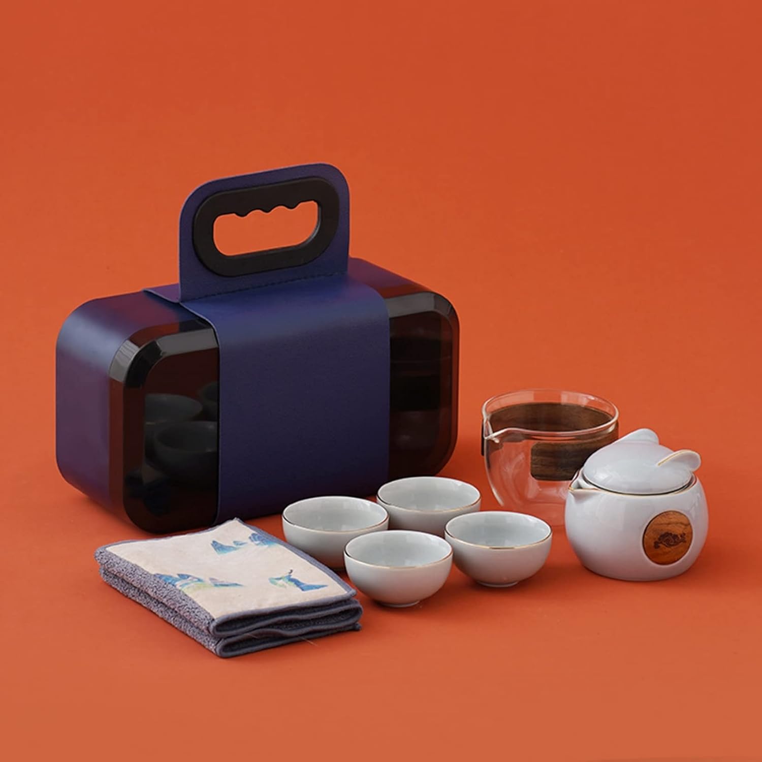 マルチ ティーセット 茶具 功夫茶具 茶器仕掛ける 茶の葉仕掛ける 耐熱 雅びやか パウダーコンパクト 手作り 茶の入れ 茶の葉出し 陶芸 茶具仕掛ける 急須 中華風 差し上げ物 紅茶の葉 芸術茶 お出かけ用 旅する用 ト