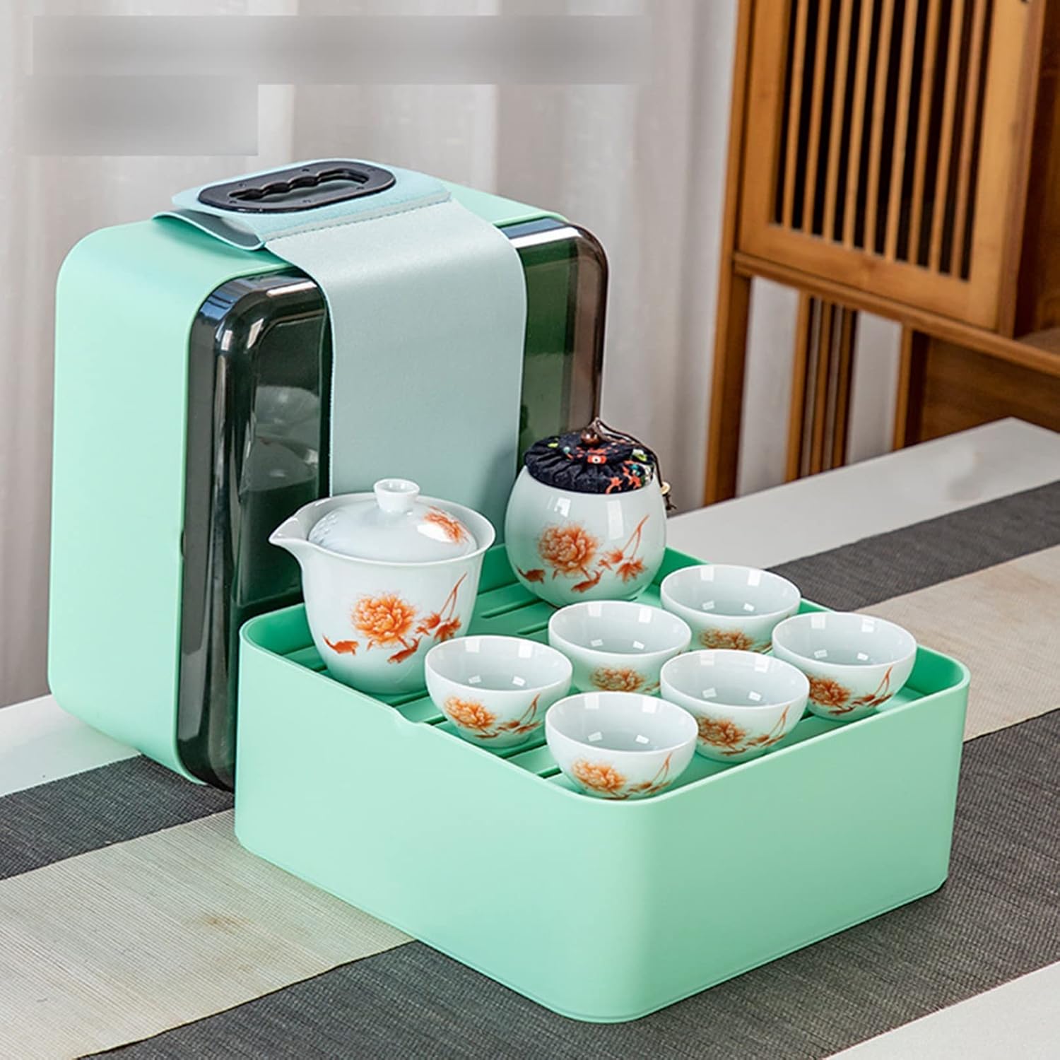 旅行茶具 携帯用セット 茶具セット 茶器 中国茶器 耐熱 軽量 携帯式 手作り 茶入 湯飲み 陶器製 急須セット 湯呑み 中華風 贈り物 ギフトボックス 紅茶 麦茶 中国茶 台湾茶 車載 登山 会社 9,193円