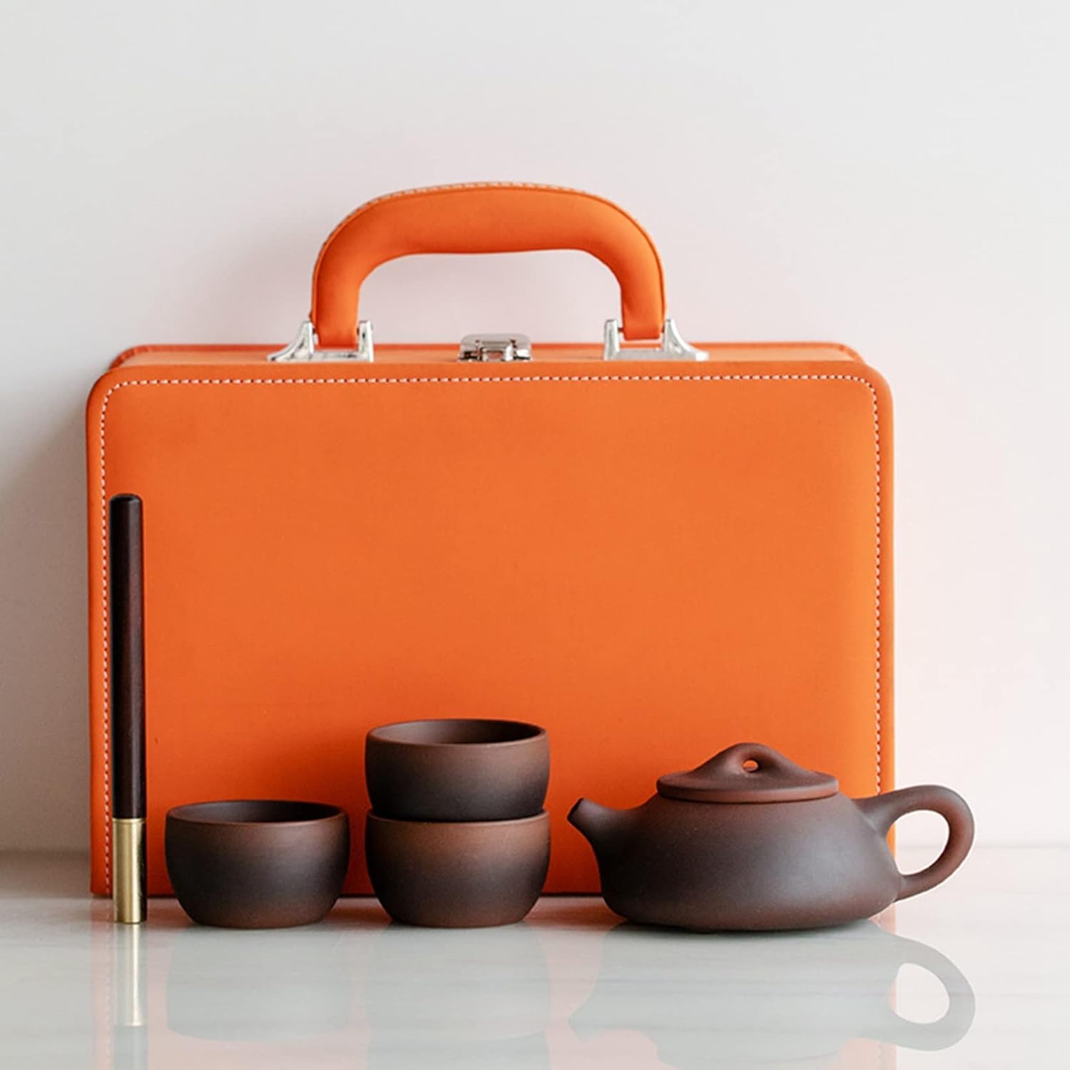 急須セット 湯呑み 紫砂壺 ティーセット 茶具 中国茶器セット 茶器揃 茶皿 耐熱 茶の入れ お茶出し 軽量 携帯式 中華風 手描き お出かけ用 旅行用 トラベル プレゼント ホーム 紅茶 麦茶 中国|サステナライフ