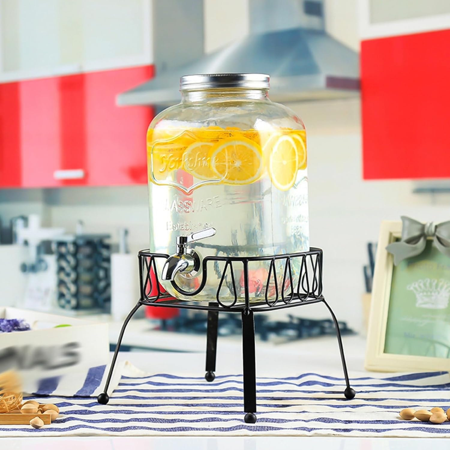 ドリンクピッチャー 調理器具 ガラス貯蔵タンク ドリンクサーバー 玻璃容器 飲食店 飲料容器 ドリンクタンク 蛇口付き ガラス ドリンクサーバー 蛇口付きガラス魔法びん 密封性がよい 冷蔵庫 8L+ベ|サステナライフ