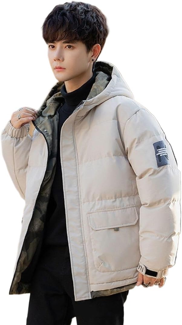 ダウンジャケット ダウンコート メンズ コート フート付き 春秋冬服 中綿 マウンテンパーカー アウター 防寒着 ハイネック 撥水 防風防寒 保温 暖か 軽量 カジュアル シンプル 柔らかい 通勤 通