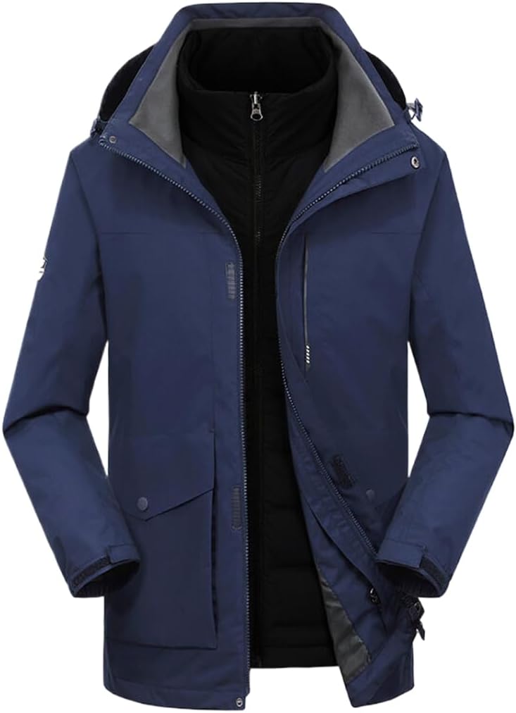 上衣 メンズ レディース 落ち込む上衣 落ち込む厚地の外套 上衣 落ち込む下穿き取りはずし能力のある 朦々たる あたたかい 防風 保温御召しもの 防寒着 撥水 2点式 ラインドライブ付き添い人 ボンネット付き添い人 歳月