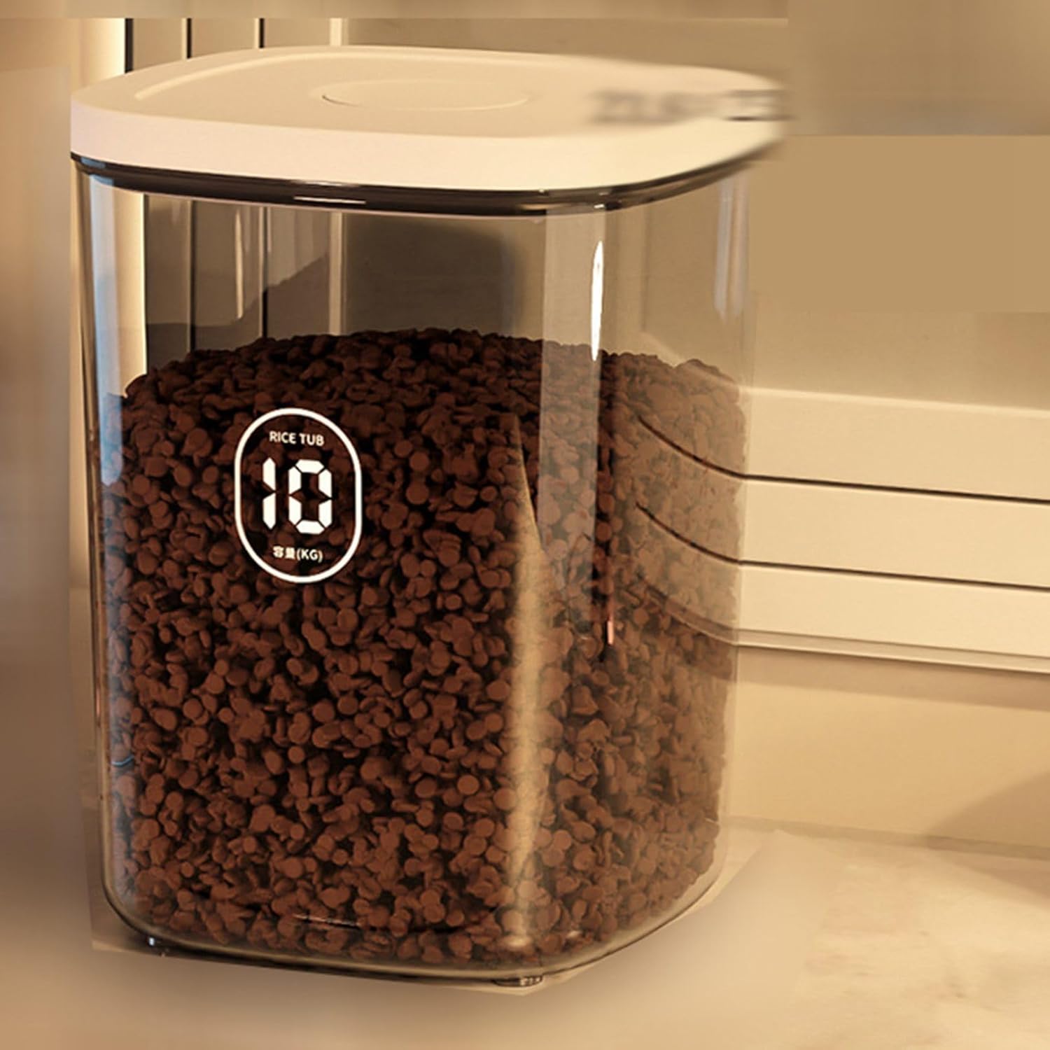 ペットフードストッカー 密閉 5kg ペットフード保存容器 10kg 猫 犬 餌 ライスボックス 米桶 大容量 餌貯蔵タンク 保存容器 猫犬餌 食品 クリア 透明可視化 食糧収納 収納庫 ドライフード