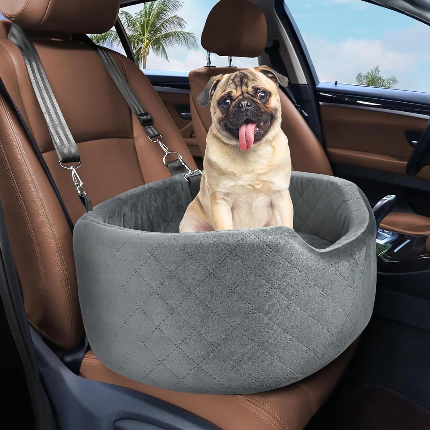 犬用カーシート 助手席 ドライブベッド ペットドライブシート ペット用 安定 後部座席用 全種犬 車用品 防水防汚 汚れ防止 取り外し可能 ペット安全ベルト アウトドアレジャー トランクマット 58*