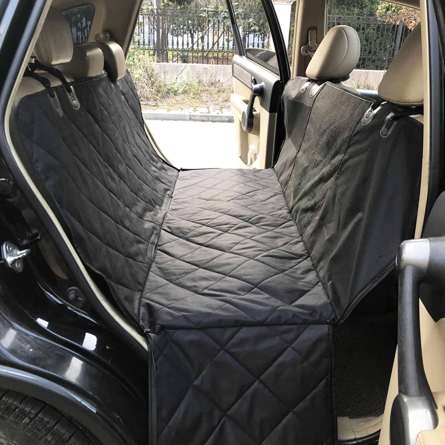 犬用カーシート ペット用ドライブシート ペット用 後部座席 全種犬用 ペットおでかけ用品 SUV 可視メッシュ窓 汚れにくい 型崩れしない ペット安全ベルト アウトドアレジャー トランクマット ?网?|サステナライフ