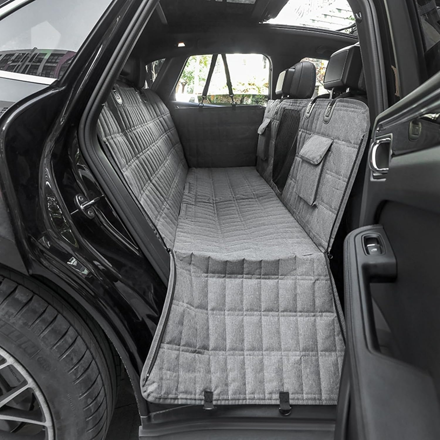 犬用カーシート ペット用ドライブシート ペット 後部座席 メッシュ窓付き 全種犬 ペット用品 SUV 超撥水 防水 汚れ防止 清潔簡単 ペット安全ベルト お出かけ ペットキャリー トランクマット 13