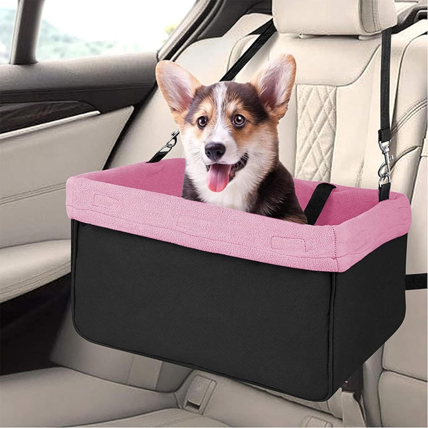 小型犬 犬用カーシートカバー ボックス 犬用カーシート 丈夫 犬用リアシート カーシートカバー お手入れが簡単 汚れ防止 洗濯可能 犬散歩 シート傷防止 通気性 おしゃれ 洗える 頑丈 助手席用 40｜サステナライフ