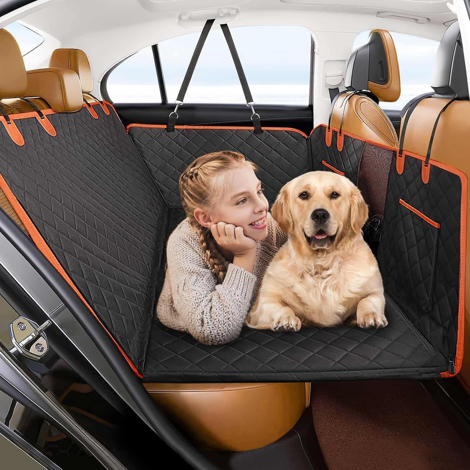 犬用カーシート ペット用 車用シートカバー 犬用カーシートカバー PPコットン ペット用ドライブシート犬 全車種対応 耐久 清潔簡単 水洗い可能 頑丈 洗える SUV アウトドア 散歩 旅行 Free