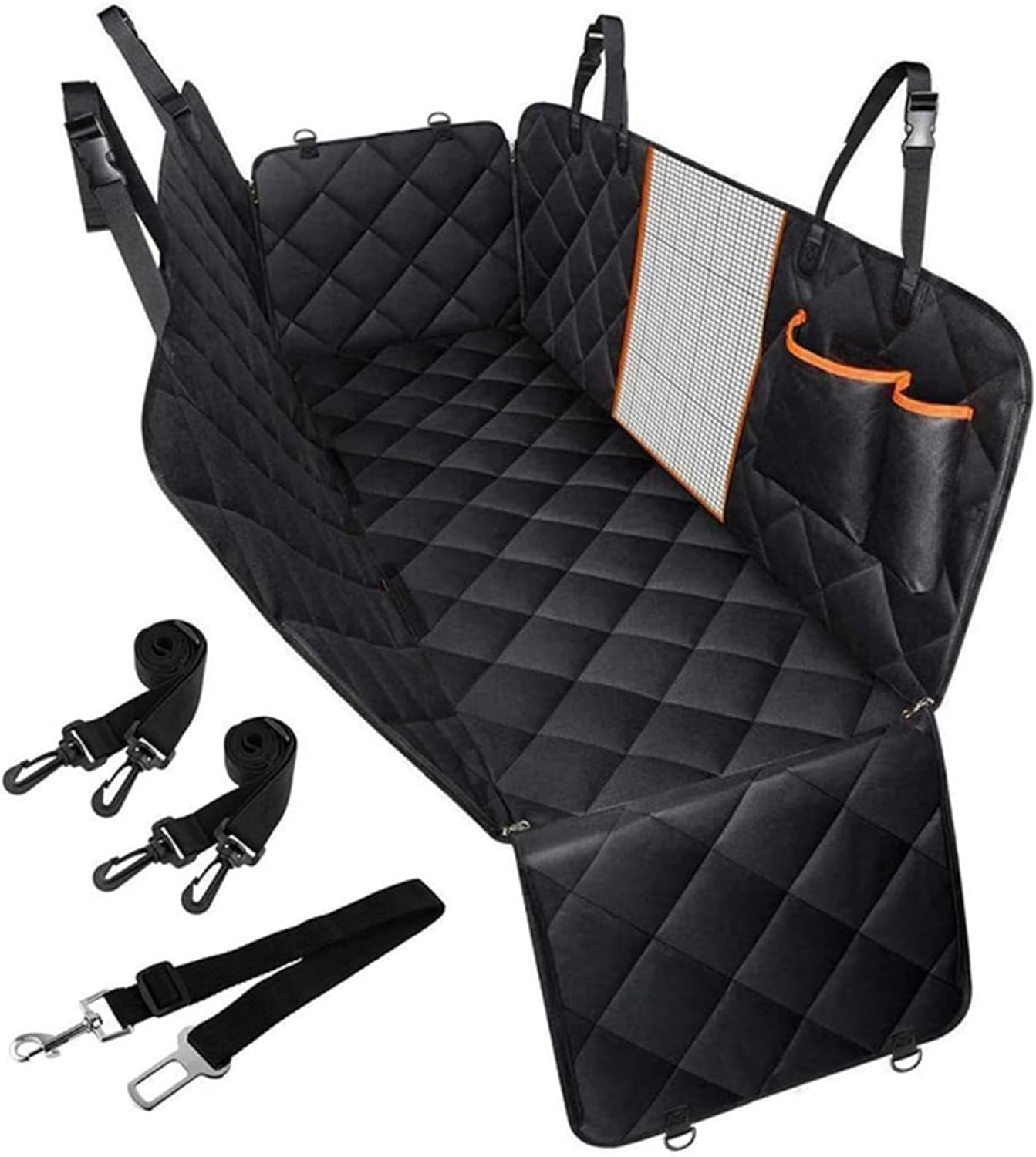 犬用カーシート 2WAY ペットドライブシート ペット 後部座席 メッシュ窓付き 全種犬用 車用品 SUV用 超撥水 汚れに強い 通気 ペット安全ベルト 換毛期 犬ドライブ ?外活?犬 トランクマット｜サステナライフ