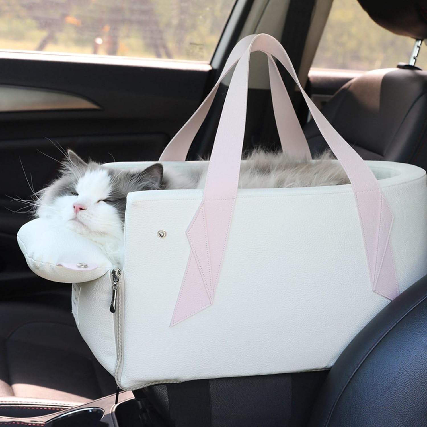 犬 車 ドライブボックス ペット用 ドライブシート ネコ 助手席専用 小型犬 猫 ポータブルペット 車用ペットキャリー 車用安全シート 飛び出し防止 酔い防止 お手入れ簡単 清潔 防汚 携帯便利 ホワ