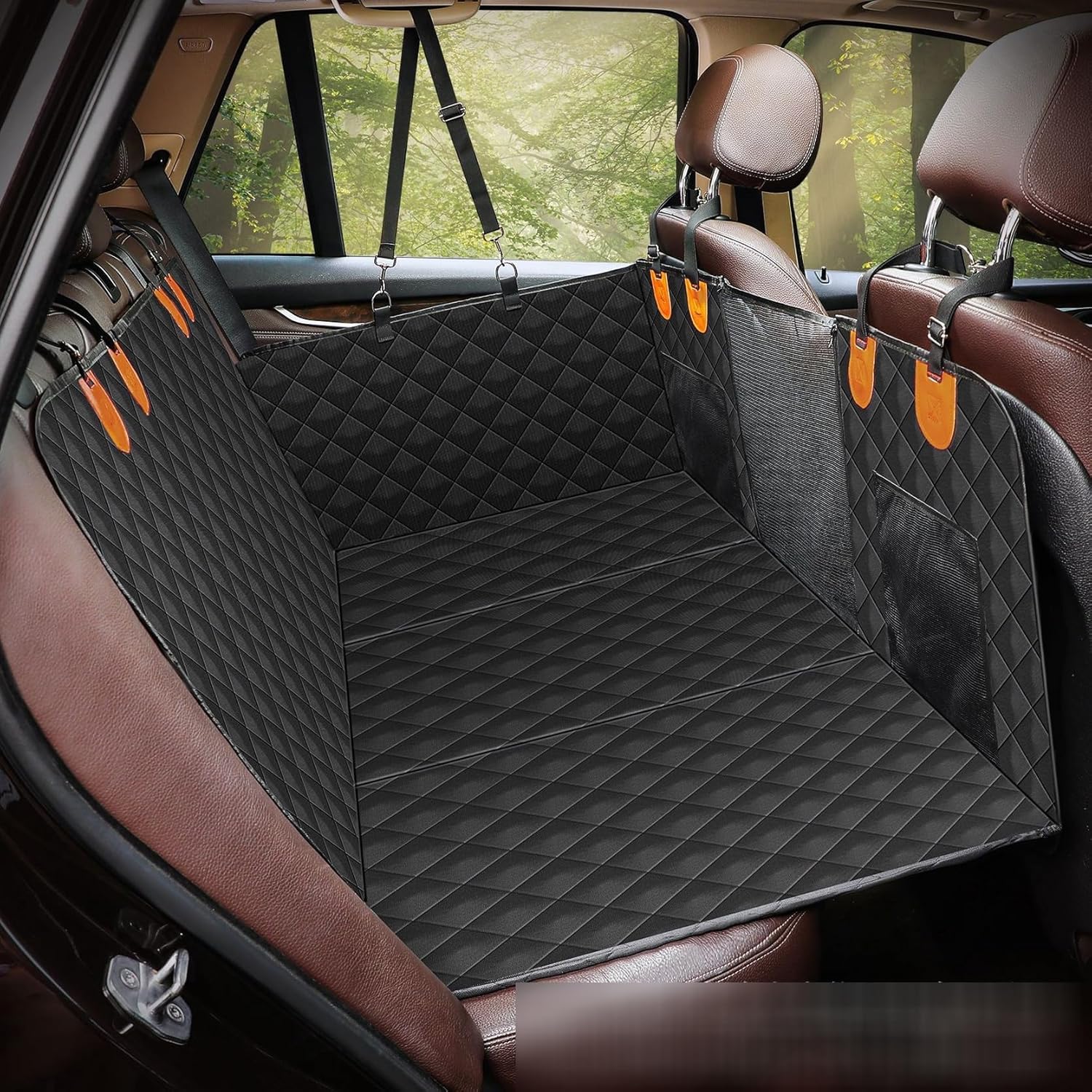 犬用カーシート SUV/乗用車用 ペットドライブシート ペット後部座シートカバー ブラック