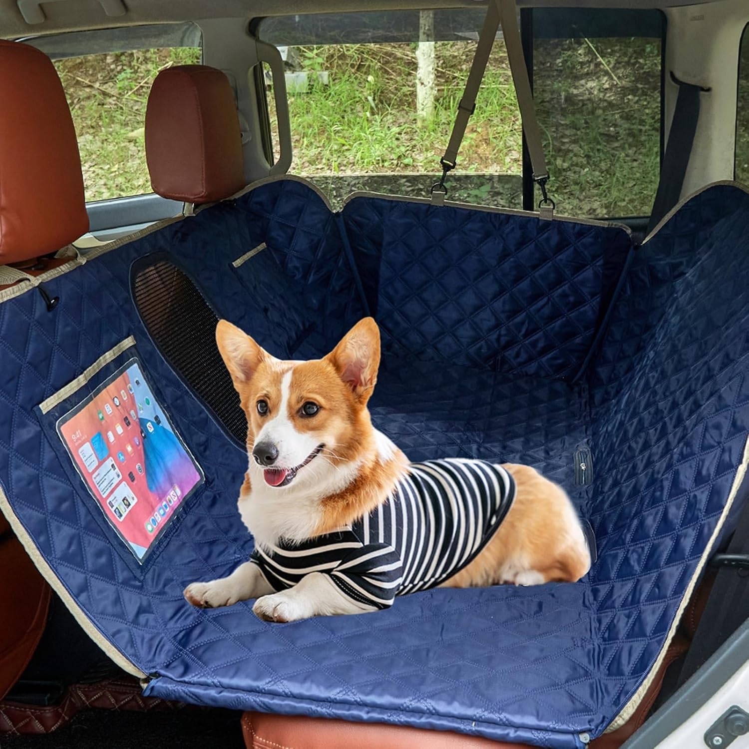 犬用カーシート ペット 車用品 メッシュ ペットドライブシート 可視 折り畳み式 ハンモックスタイル 車犬カーシート 全車種対応 耐久 清潔簡単 型崩れしない SUV用 お出かけ ペットキャリー 基?|サステナライフ