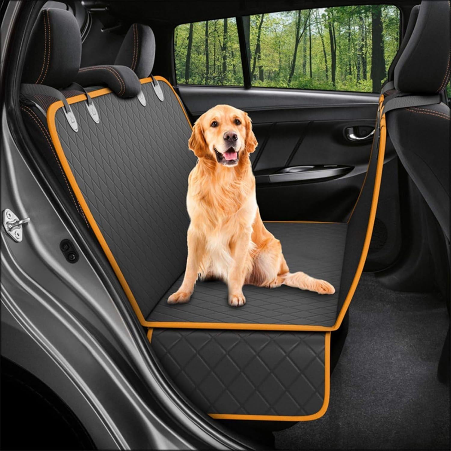 車用 ペットシート 後部座席用 大中小型車用 防水 耐摩 車 シート 犬 猫 シートカバー ペットシートマット 折り畳み式 飛び出し防止 酔い防止 犬セーフ リード付き 汚れ防止 お出かけ 旅行 オレ｜サステナライフ