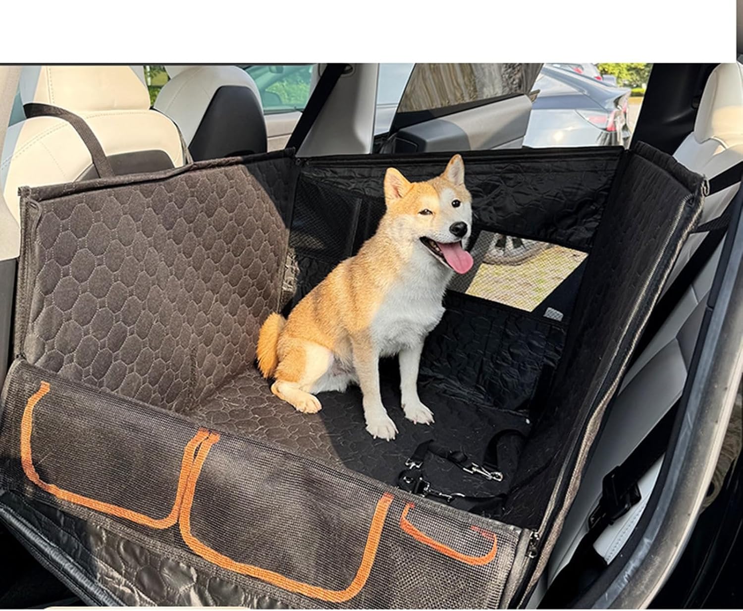 犬用カーボックス ペット用 安全ベルト付き カーシートカバー ペットカーシート ペット用ドライブシート犬 全車種 耐久 清潔簡単 水洗い可能 通気性 丈夫 SUV用 換毛期 犬ドライブ ?外活?犬 1