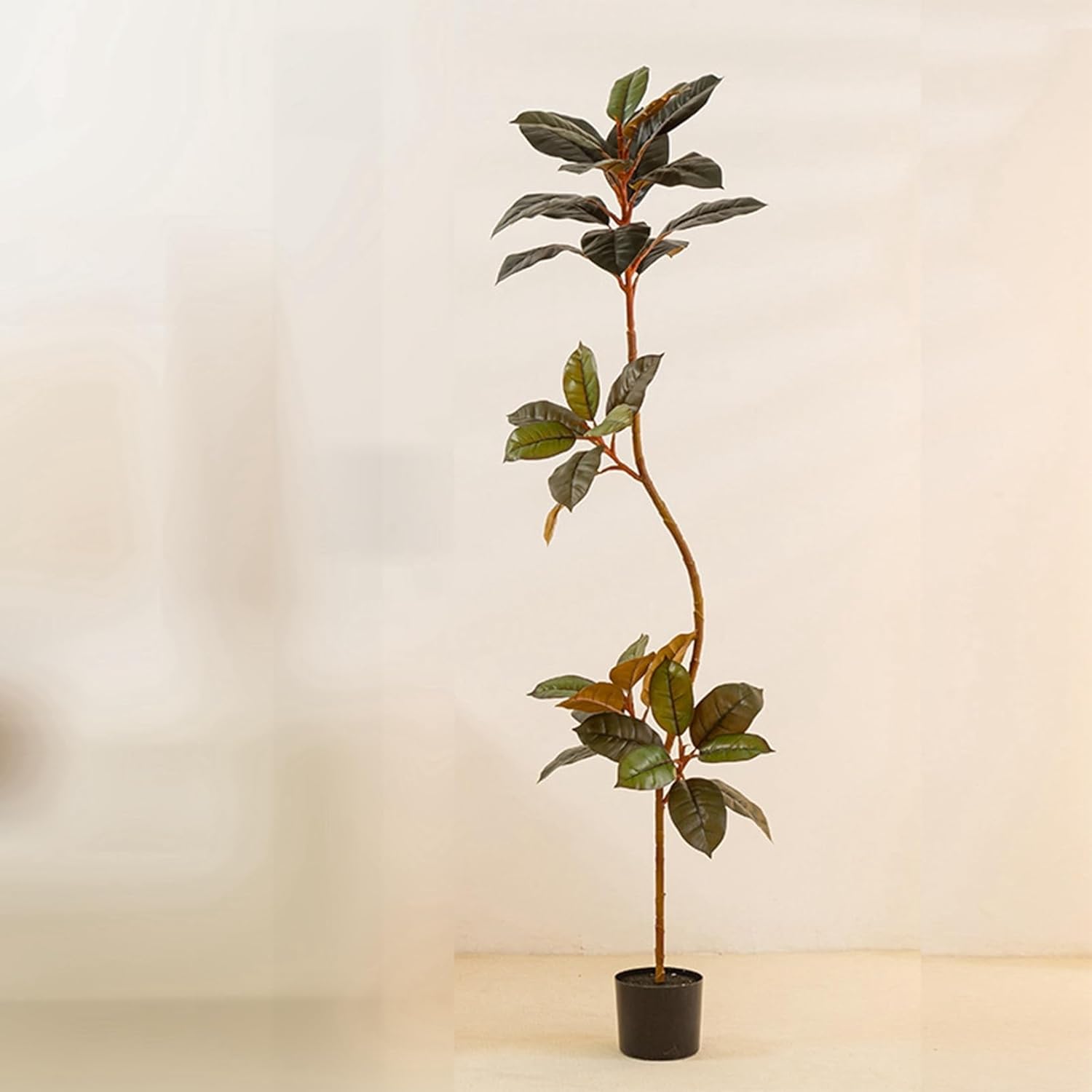 人工観葉植物 インドゴムノキ パラゴムノキ フェイクグリーン 観覧植物 造花 ホテル リビング ルーム 部屋に置く植物 窓辺 大型 モダン空間に最適 プレゼント 引っ越し祝い 結婚 父の日 お世話不要