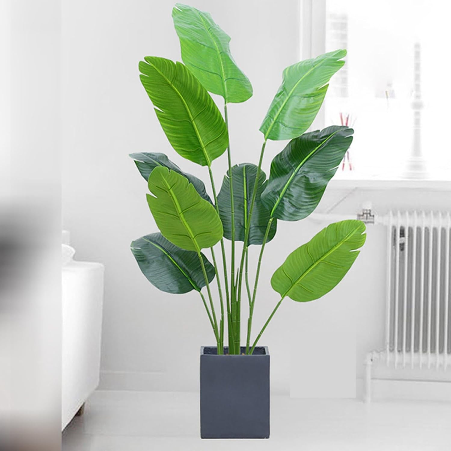 ナンテン フェイクグリーン モンステラ 人工観葉植物 インテリアグリーン リアル 本物そっくり 大型 大型緑葉 観葉植物 人工葉っぱ 人工植物装飾 お世話不要 北欧 ins 装飾 宴会 飾り用 ショッ