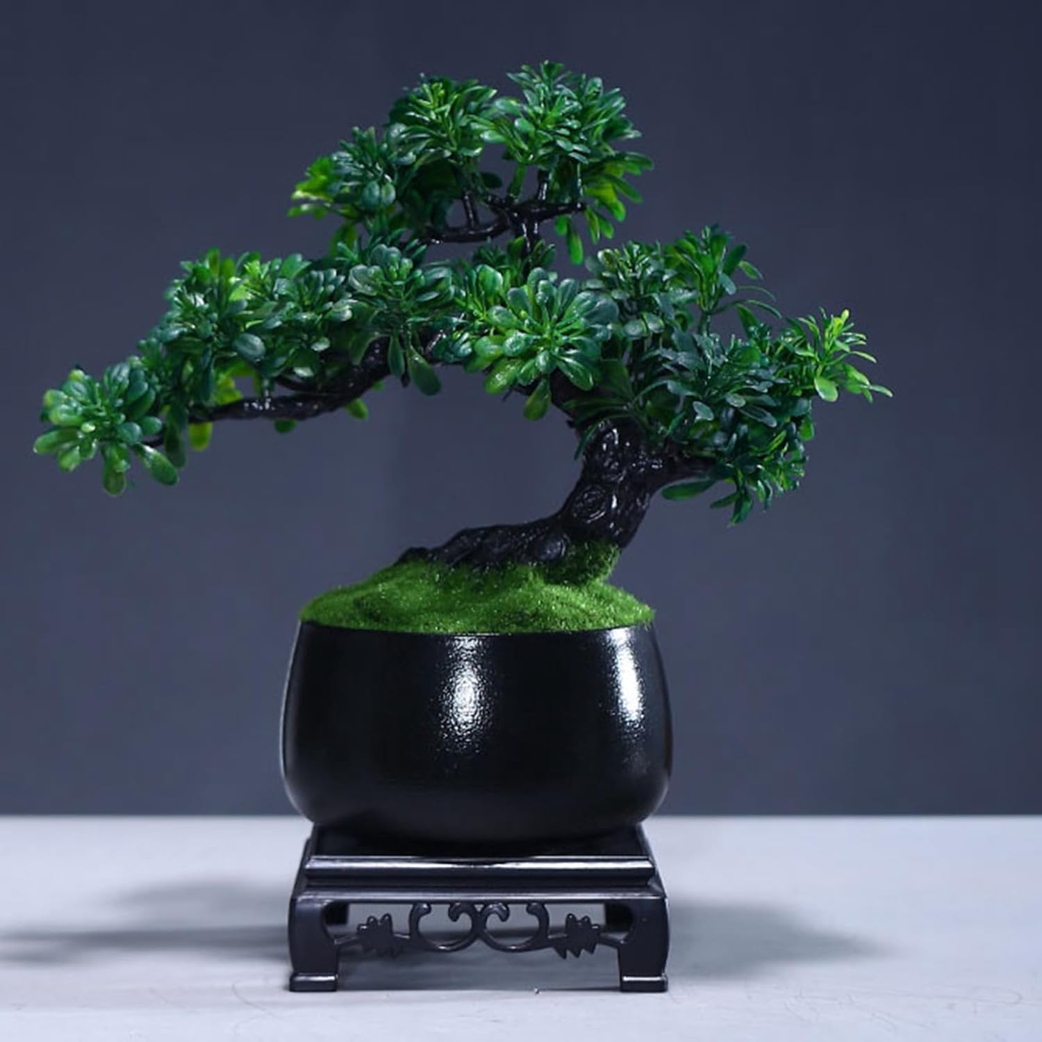 パキラ 卓上 人工観葉植物 フェイクグリーン 観葉植物 造花 ウェルカムパイン盆栽 インテリア雑貨 ウェディングセンターピース モダン空間に最適 御祝い 開店祝い お世話不要 お手入れやすい｜サステナライフ