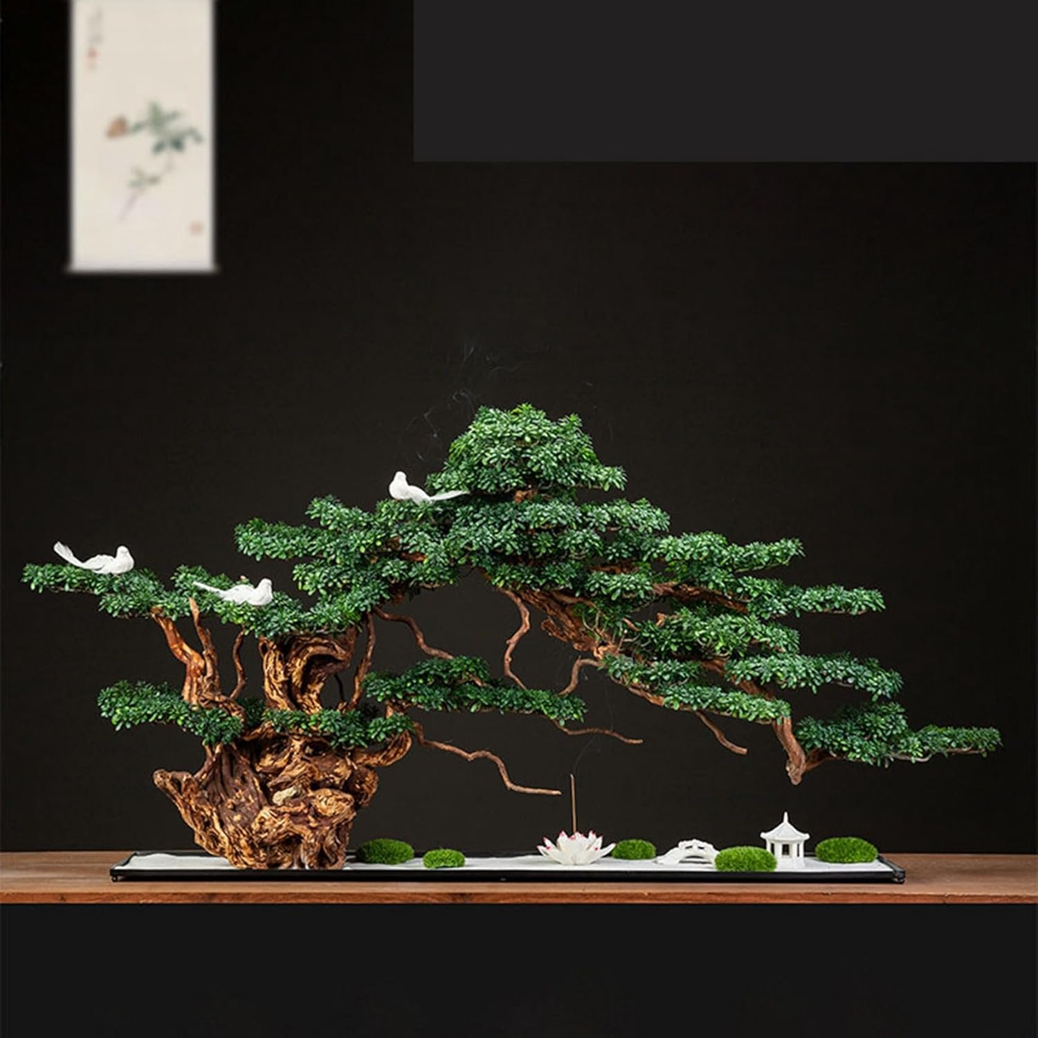 ウェルカムパイン盆栽 人工観葉植物 フェイクグリーン 観覧植物 造花 オフィス インテリア インテリアグリーン 大型 グリーナリーライフ 装飾り お祝い デコ用 お手入れ簡単 害虫が発生しない|サステナライフ