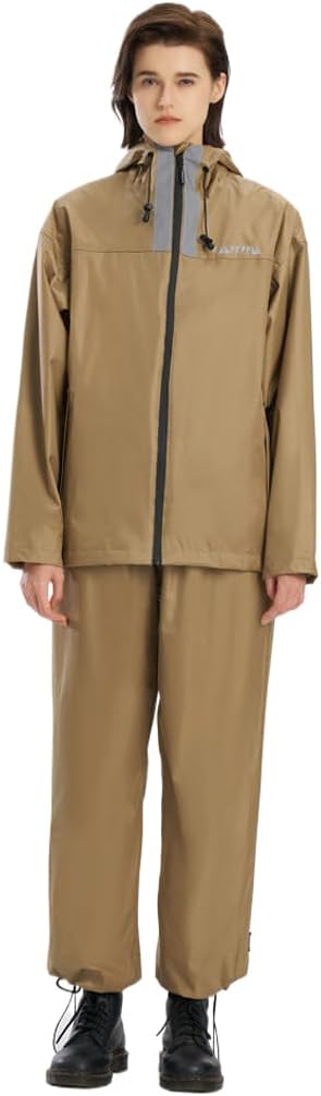 レインウェア 上下セット レインコート レインスーツ 雨合羽 雨カッパ 雨具 撥水 おしゃれ 透湿 通気 耐久性 反射帯 軽量 耐水圧 防風 夜間安全 バイク/自転車/通学/通勤/作業用 台風/梅雨対