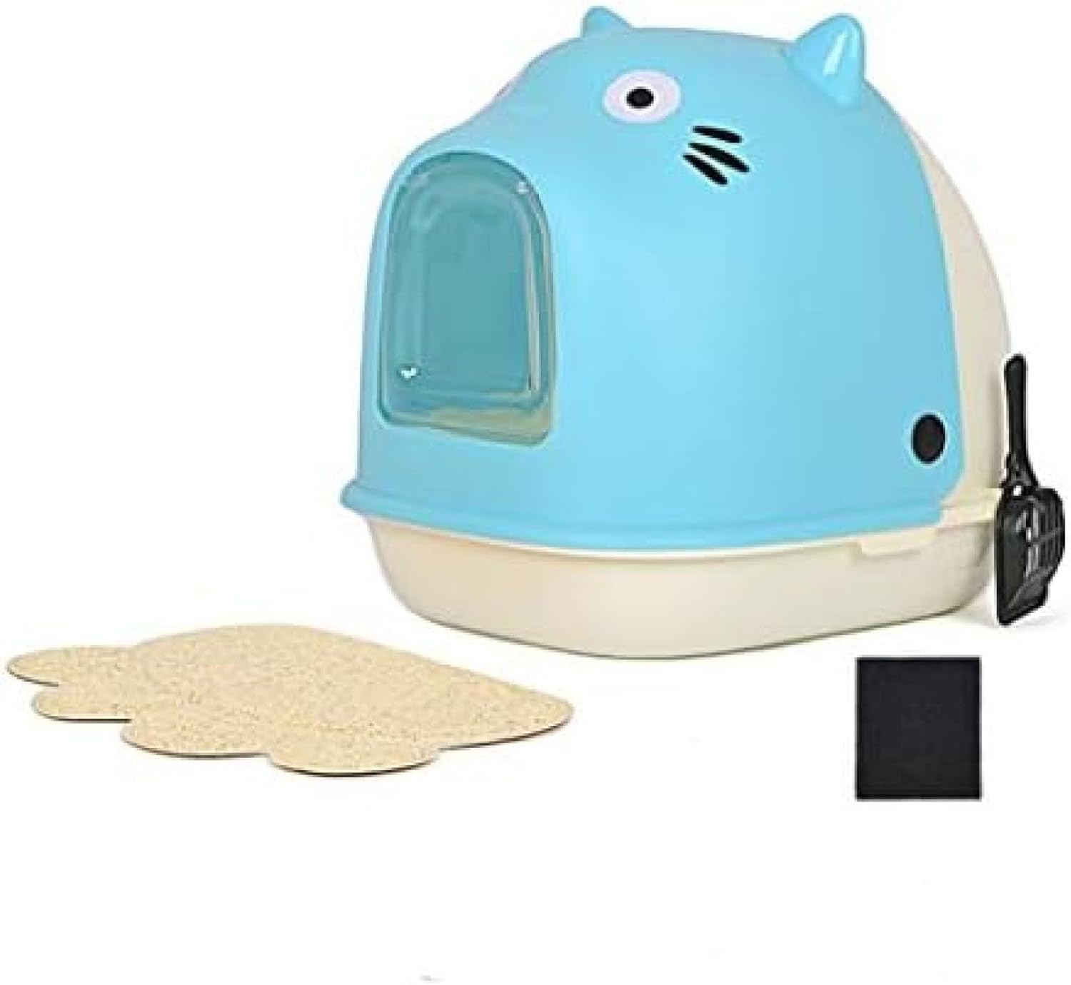 猫トイレ本体 取り外し可能 完全に閉じた猫用トイレ 引き出しタイプ スコップ付き 掃除しやすい 猫砂の飛び散り防止 可愛いドーム型 ねこトイレ おしゃれ 臭い防止 抗菌 大型｜サステナライフ 21,481円