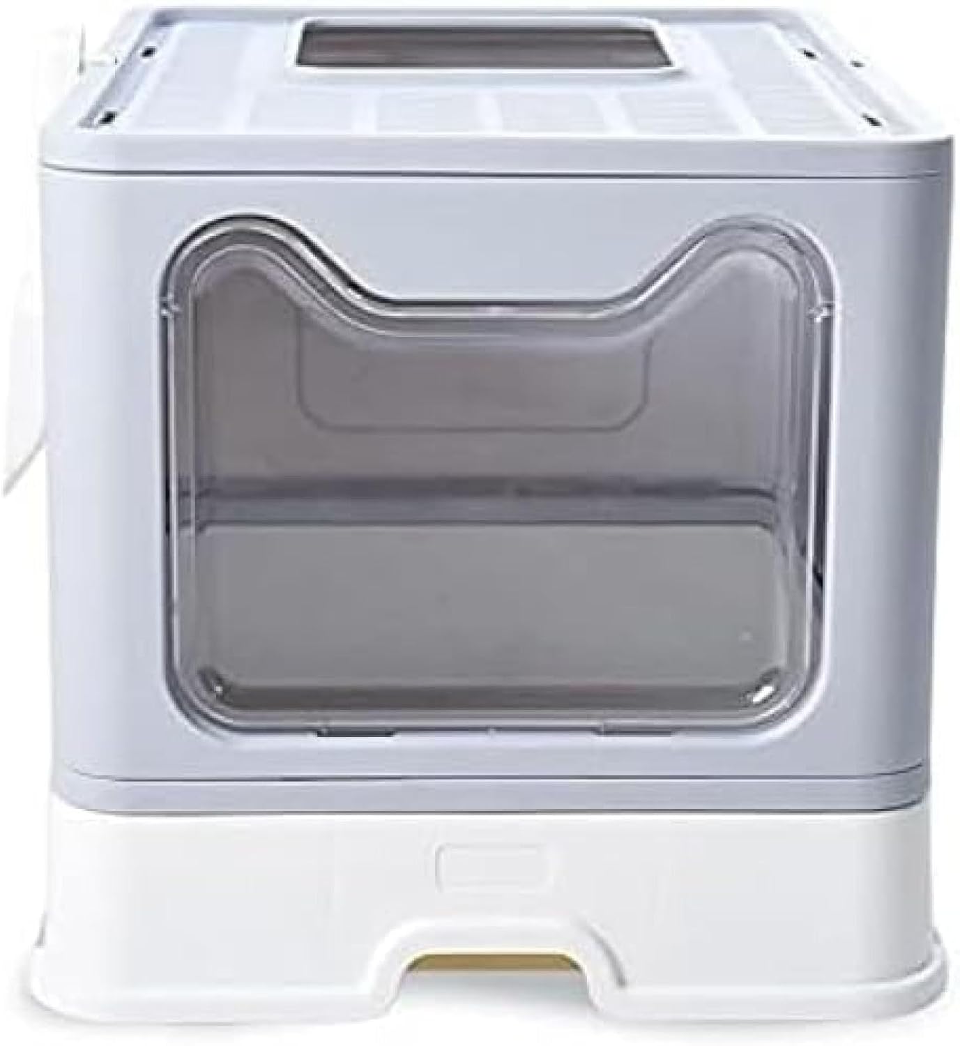 猫用トイレ本体 ニャンとも清潔トイレ セット フード付き 猫トイレ ネコのトイレ スコップ付き 猫砂の飛び散り防止 掃除簡単 2ドア式 漏れ砂穴設計 上から出る 引き出し式 51*41*38cm｜サステナライフ