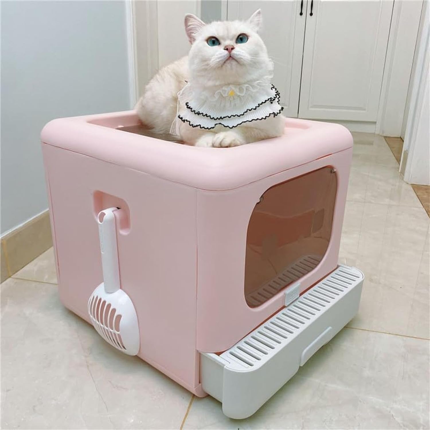 猫トイレ 大型 ニャンとも清潔トイレ 折りたたみ 猫用トイレ 大型猫用 トイレ キャット ネコ トイレ 消臭 大きめ 子猫 ペット用品｜サステナライフ 10,770円