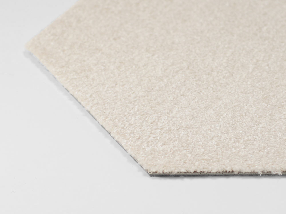 パールホワイト】ハニカム タイルラグ 六角形 タイルカーペット