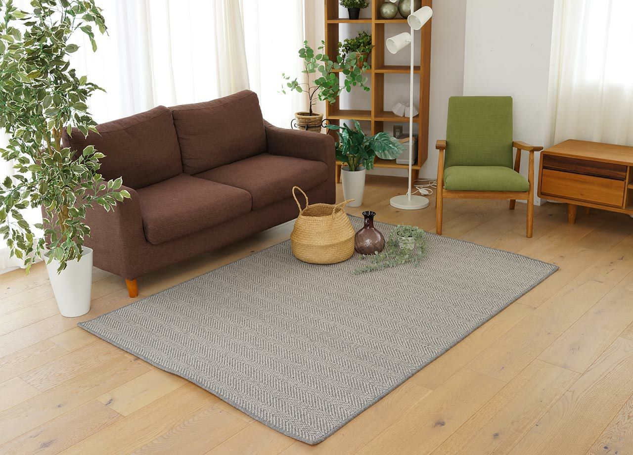 ヘリンボンデザイン 引っ敷き 引っ敷き【大きさ：約250cm×250糎】日本製 羊毛100% 杉綾模様柄 引っ敷き防炎製作 殺虫剤製作 消臭製作 F☆☆☆☆吸湿・調湿 吸音・防音引っ敷き制電製作 耐熱製作 床暖房装置相応う