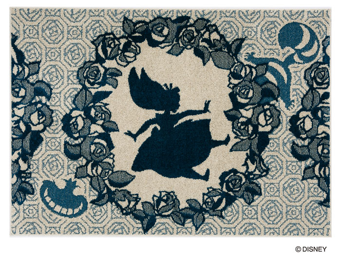 アリス ローズブーケラグ マット【サイズ：約130cm&times;185cm】【日本製】Disney/ALICE/Rose bouquet RUG【DRA106C】防ダニ加工 床暖房対応 遊び毛防止ディズニー スミノエ ラグマットシリーズ｜ドリームインテリア