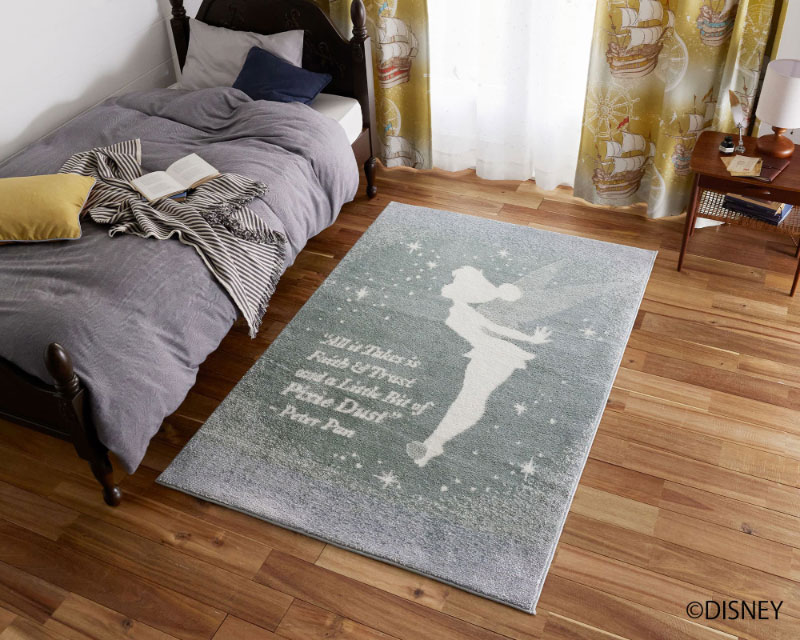 ピーターパン ピクシー ラグ カーペット【サイズ:約130cm×185cm】【日本製】Disney/PETER PAN/Pixie RUG【DRT1108】ウォッシャブル 洗濯機洗い対応 床暖房対応 遊び毛防止スミノエ ディズニー ラグカーペット|ドリームインテリア