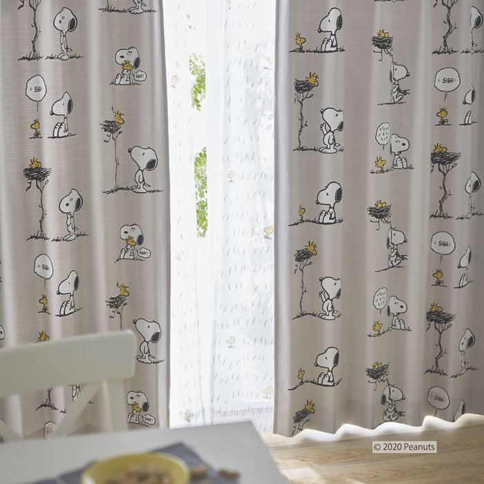 ピーナッツ フレンズネスト 遮光カーテン【サイズ:幅100cm×丈200cm】【2枚組】日本製Peanuts Friend's nest curtain 既製カーテンウォッシャブル 形状記憶加工 遮光2級|ドリームインテリア