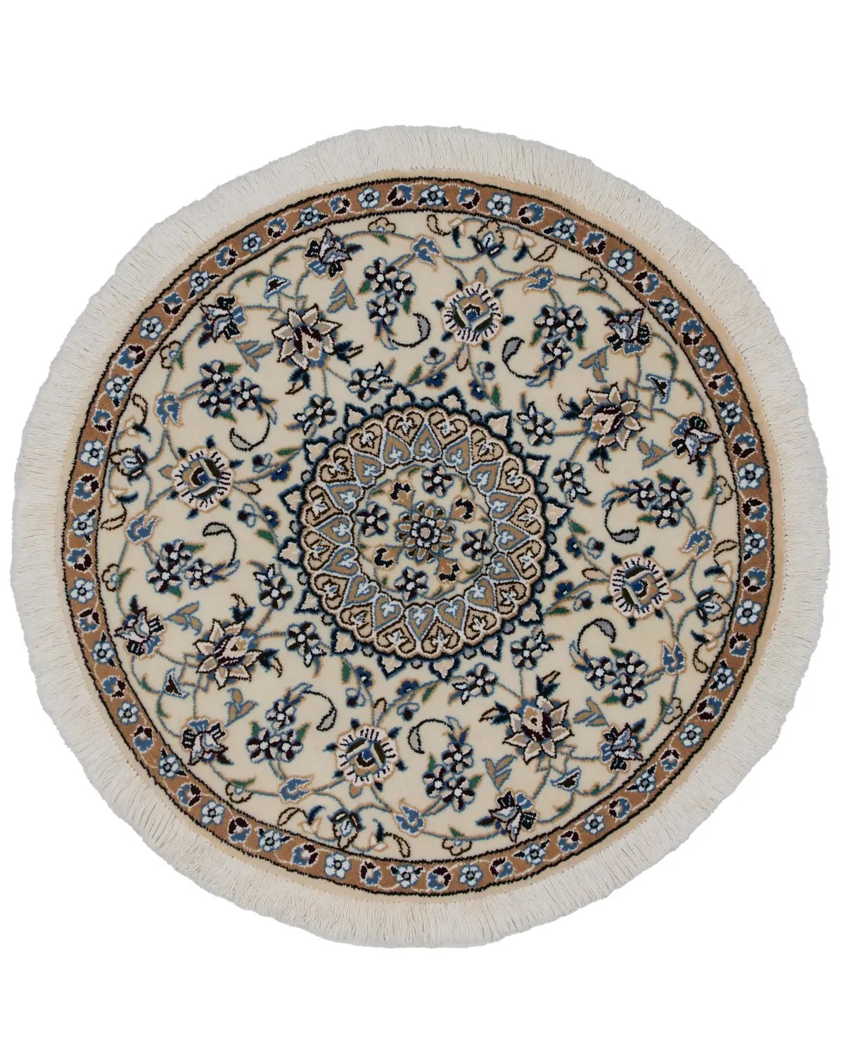 楽天市場】ペルシャ絨毯 ナイン産 ウール 約80cm x 80cm 円形 ラウンド