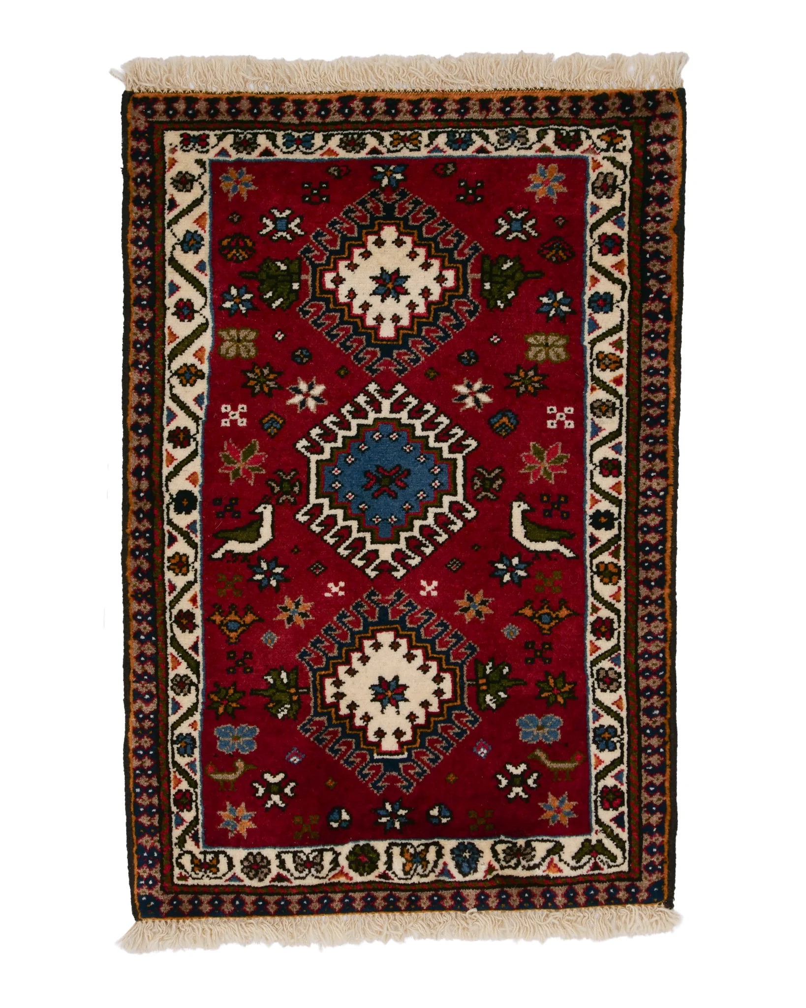 楽天市場】ペルシャ絨毯 ヤラメ トライバルラグ 約105cm x 157cm