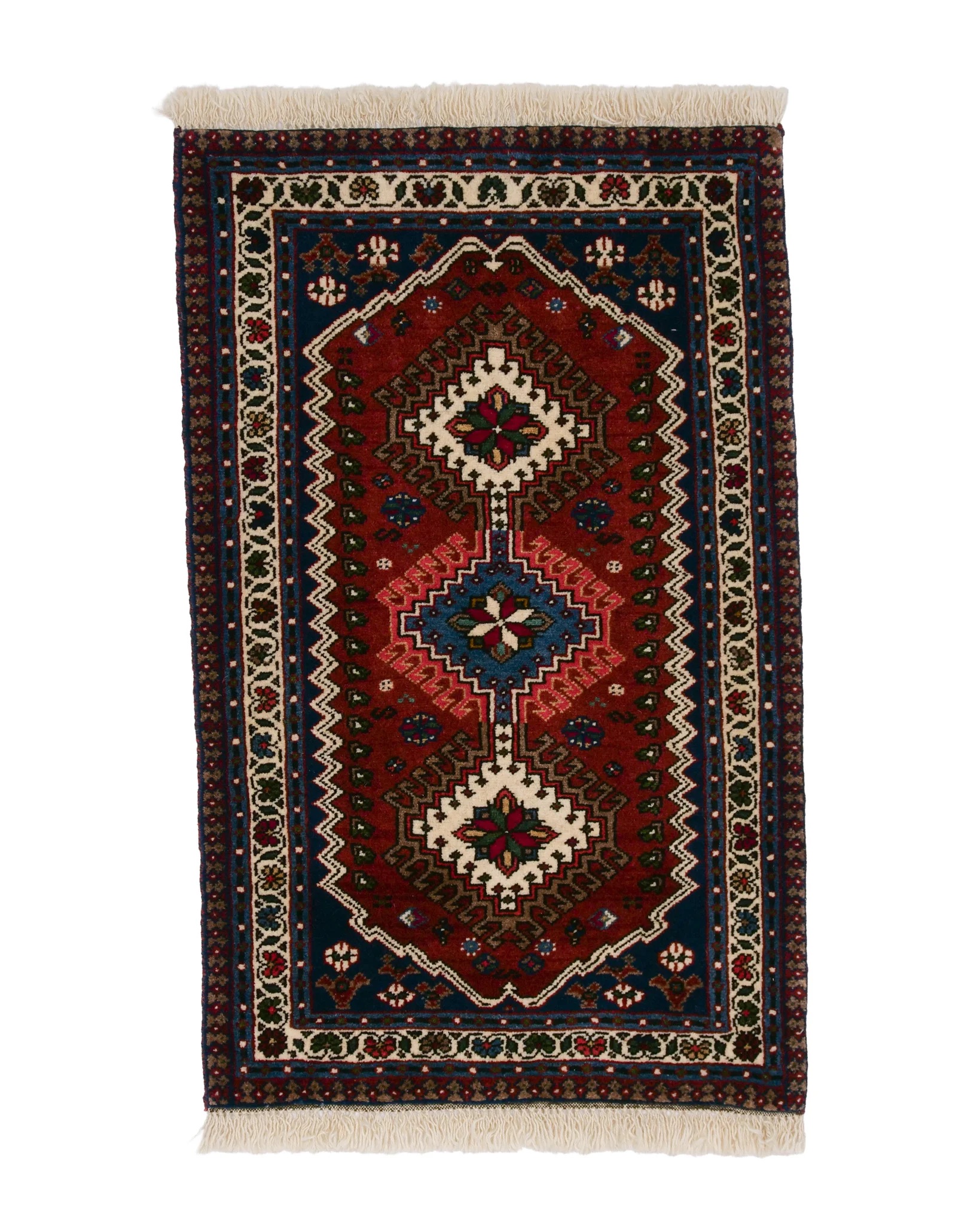 楽天市場】ペルシャ絨毯 ヤラメ トライバルラグ 約105cm x 157cm